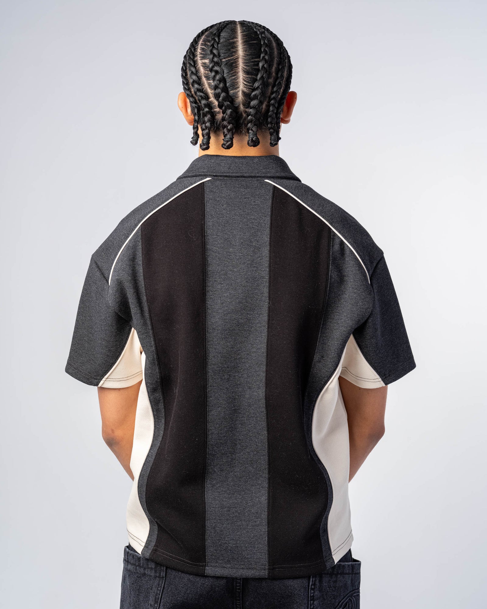 PATCHWORK POLO SHIRT [BLACK]