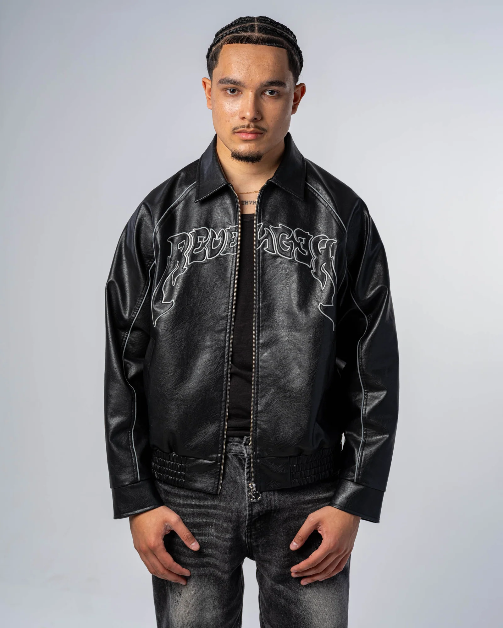 FAUX-LEATHER JACKET [REFLECTIVE]
