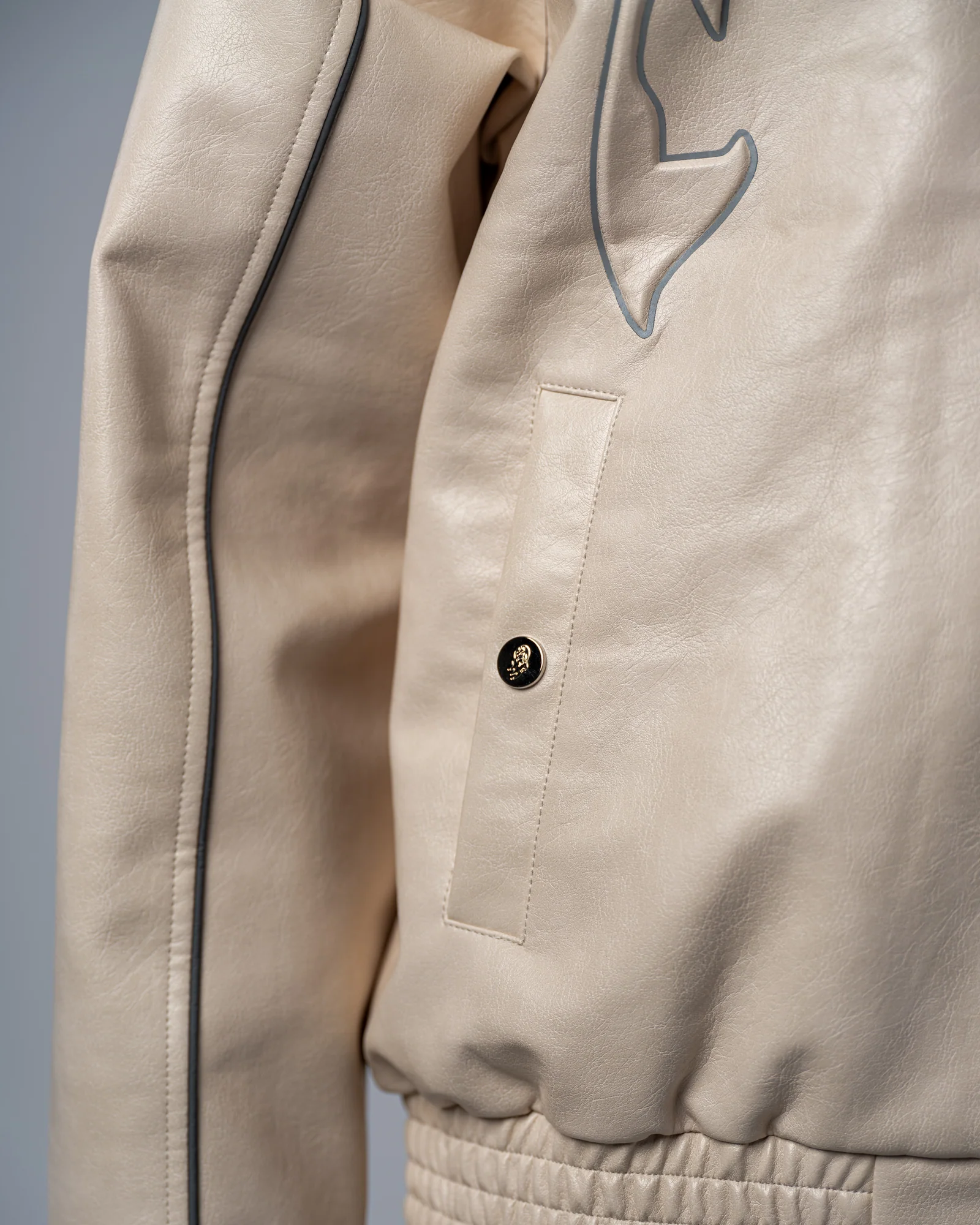 FAUX-LEATHER JACKET [BEIGE]