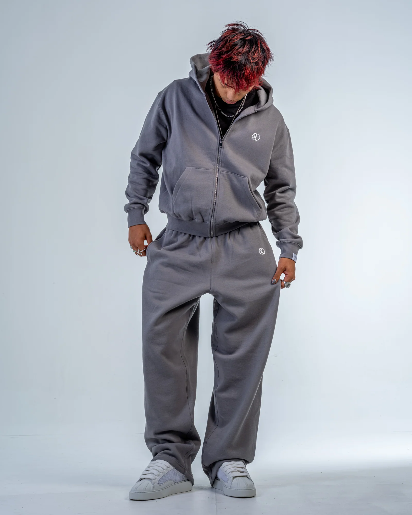 ZIP UP HOODIE [STONE GREY]