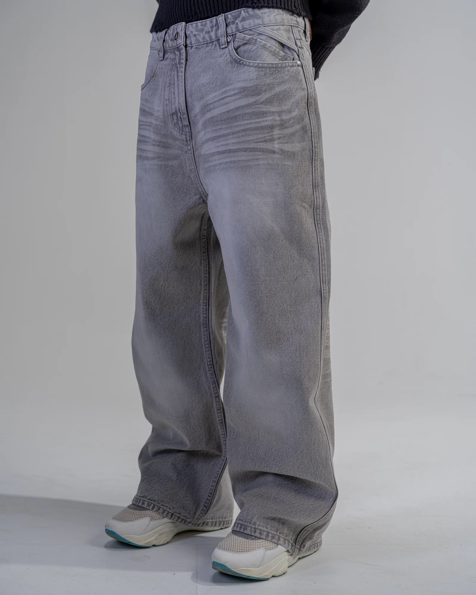 BAGGY FIT JEANS [GREY]