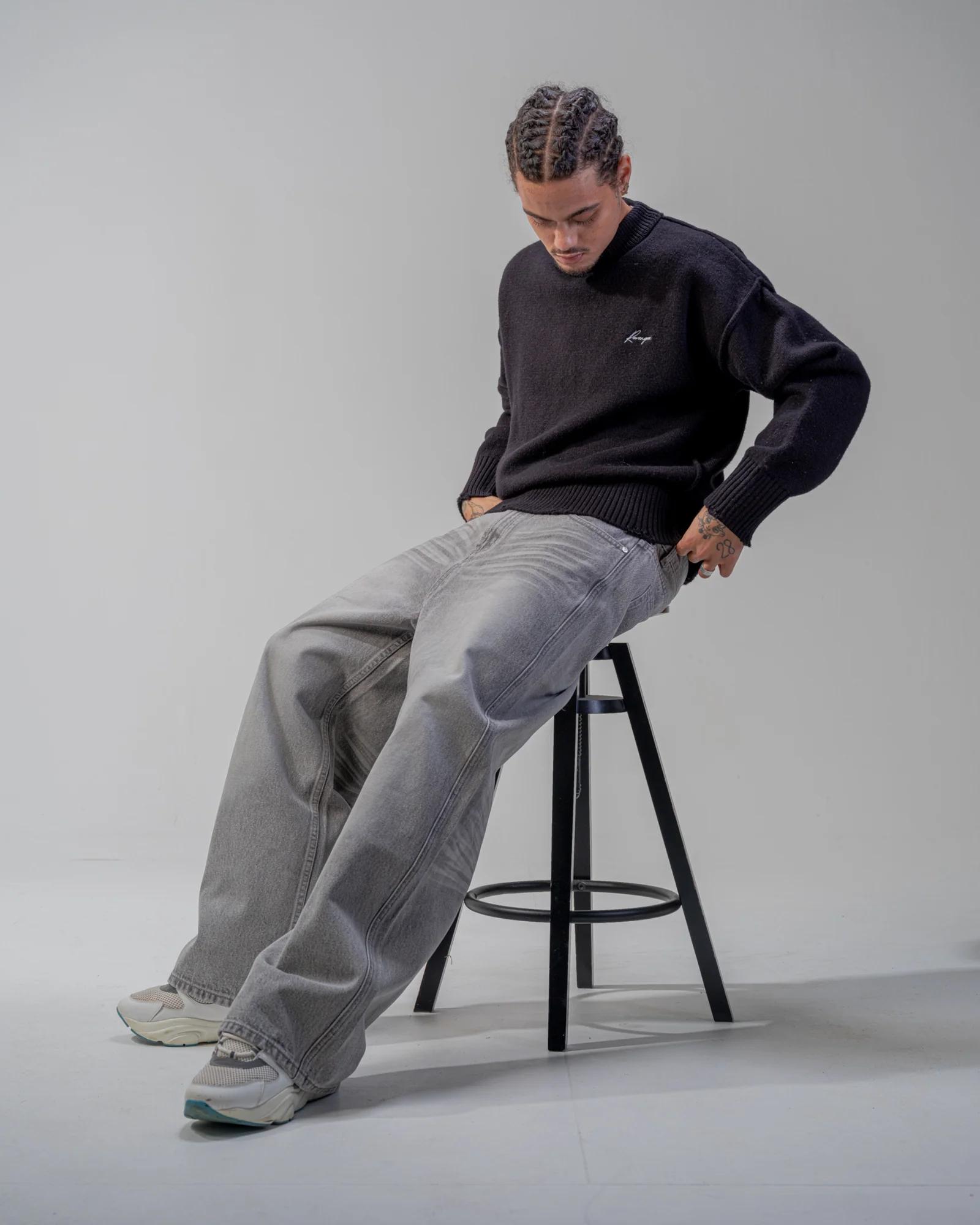 BAGGY FIT JEANS [GREY]