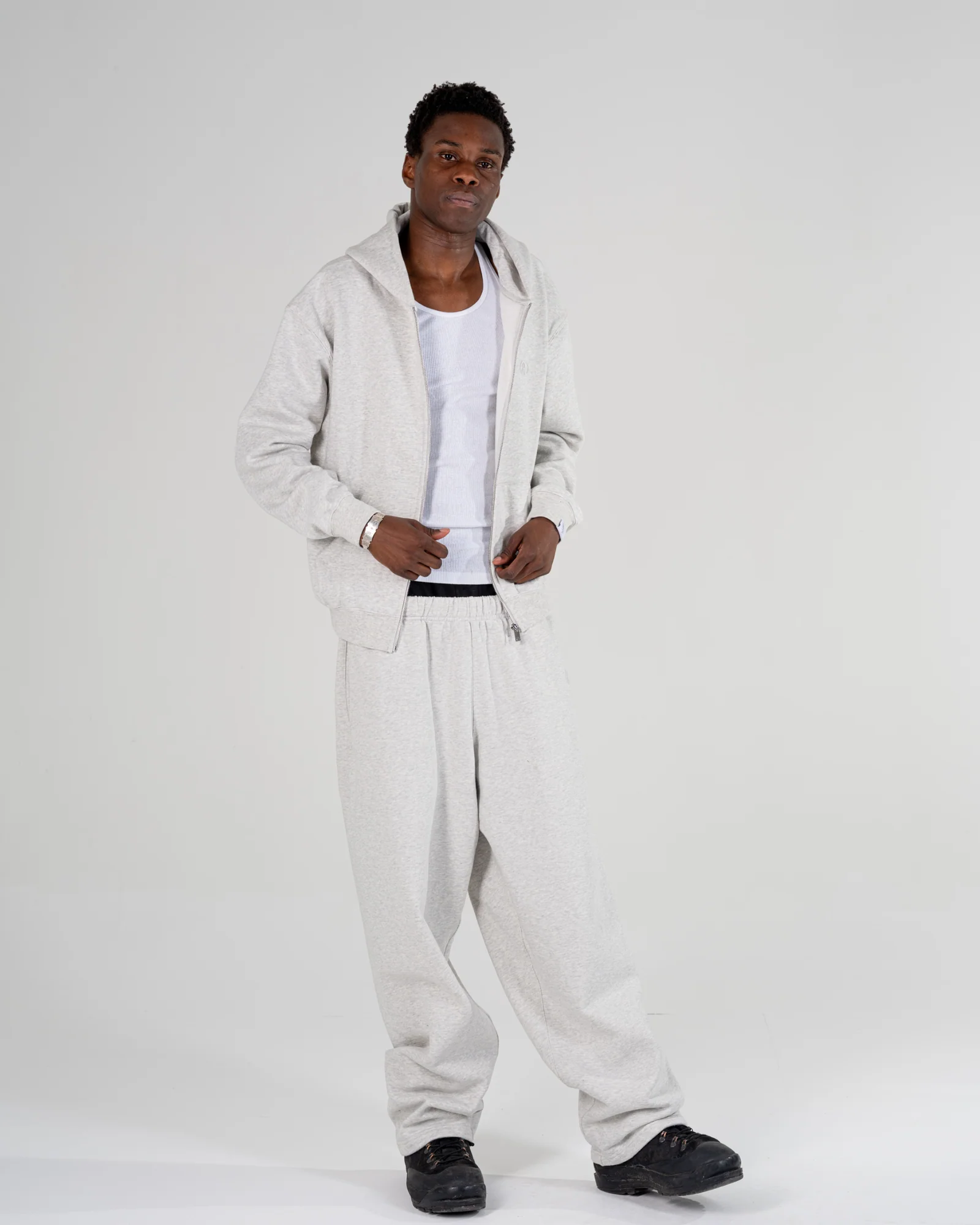 ZIP UP HOODIE [GREY]