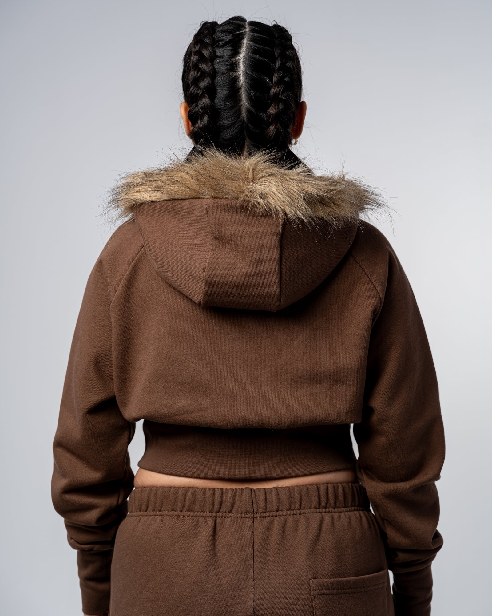 CROP FUR JACKET [MOCHA]