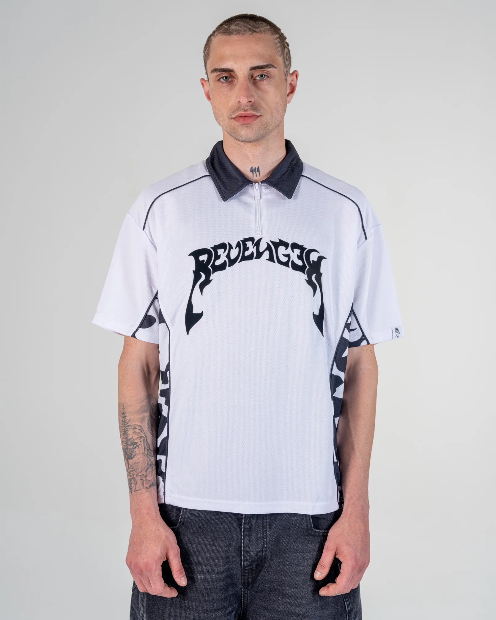 KNIT CAMO POLO [BLACK]