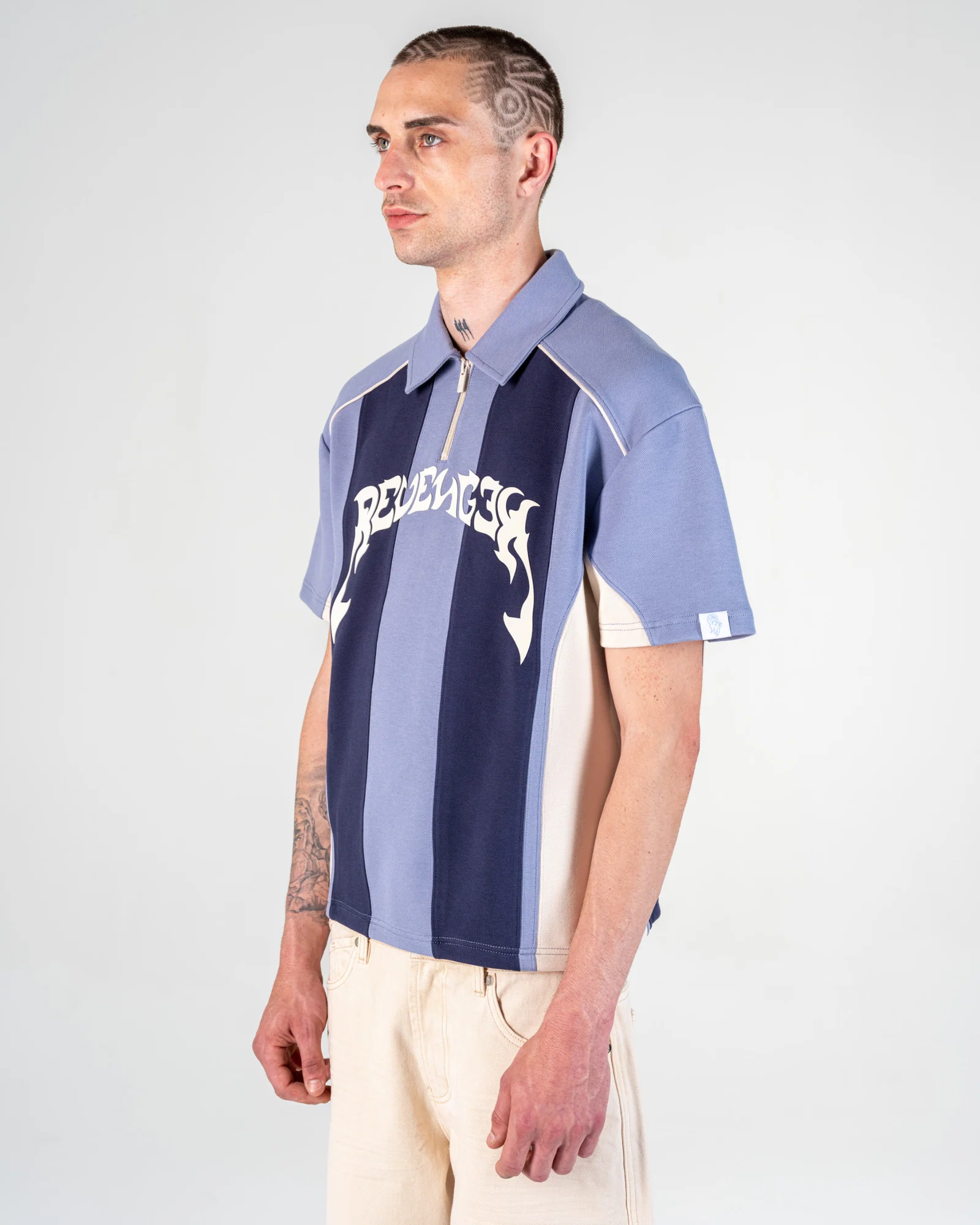 PATCHWORK POLO SHIRT [BLUE]