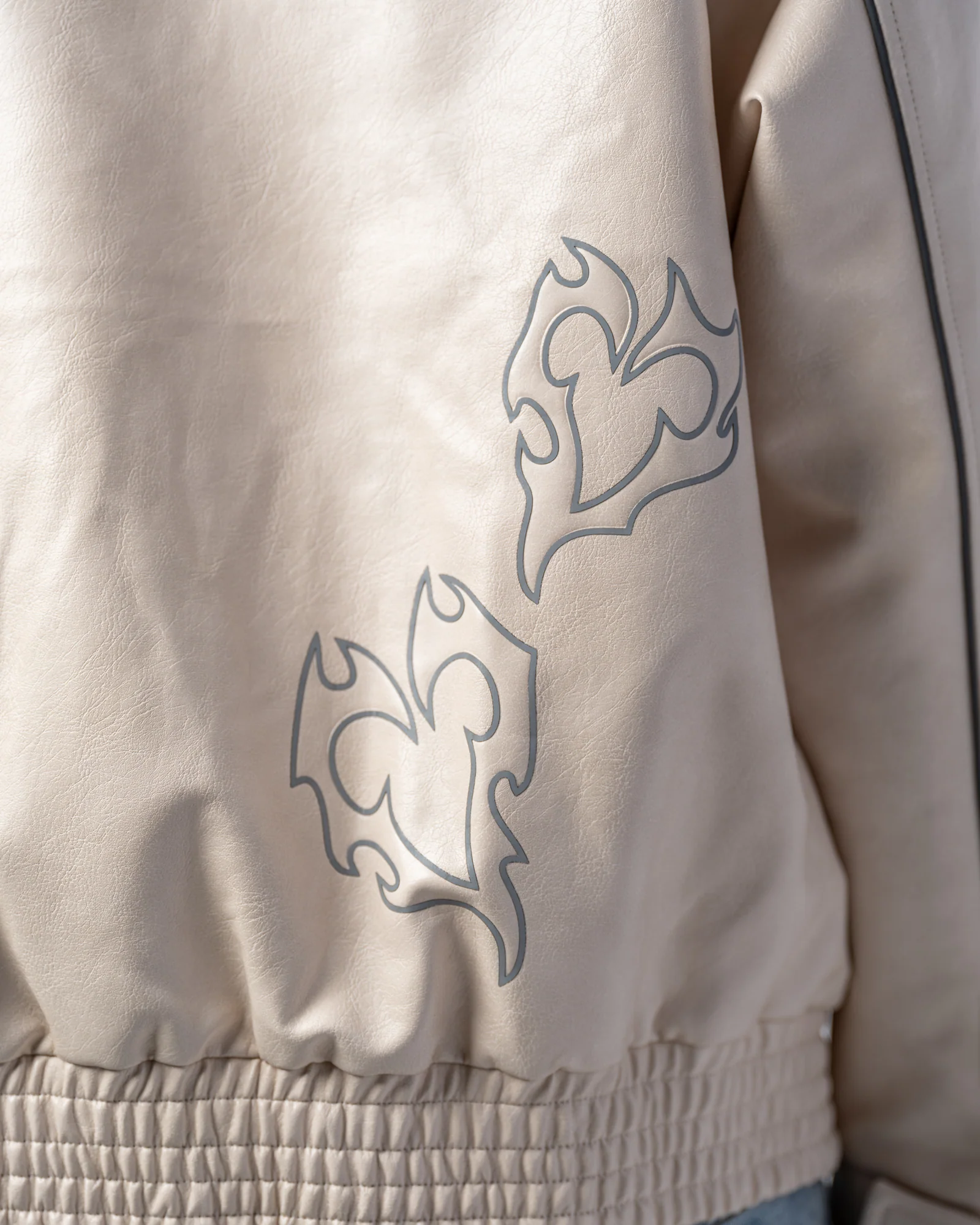 FAUX-LEATHER JACKET [BEIGE]
