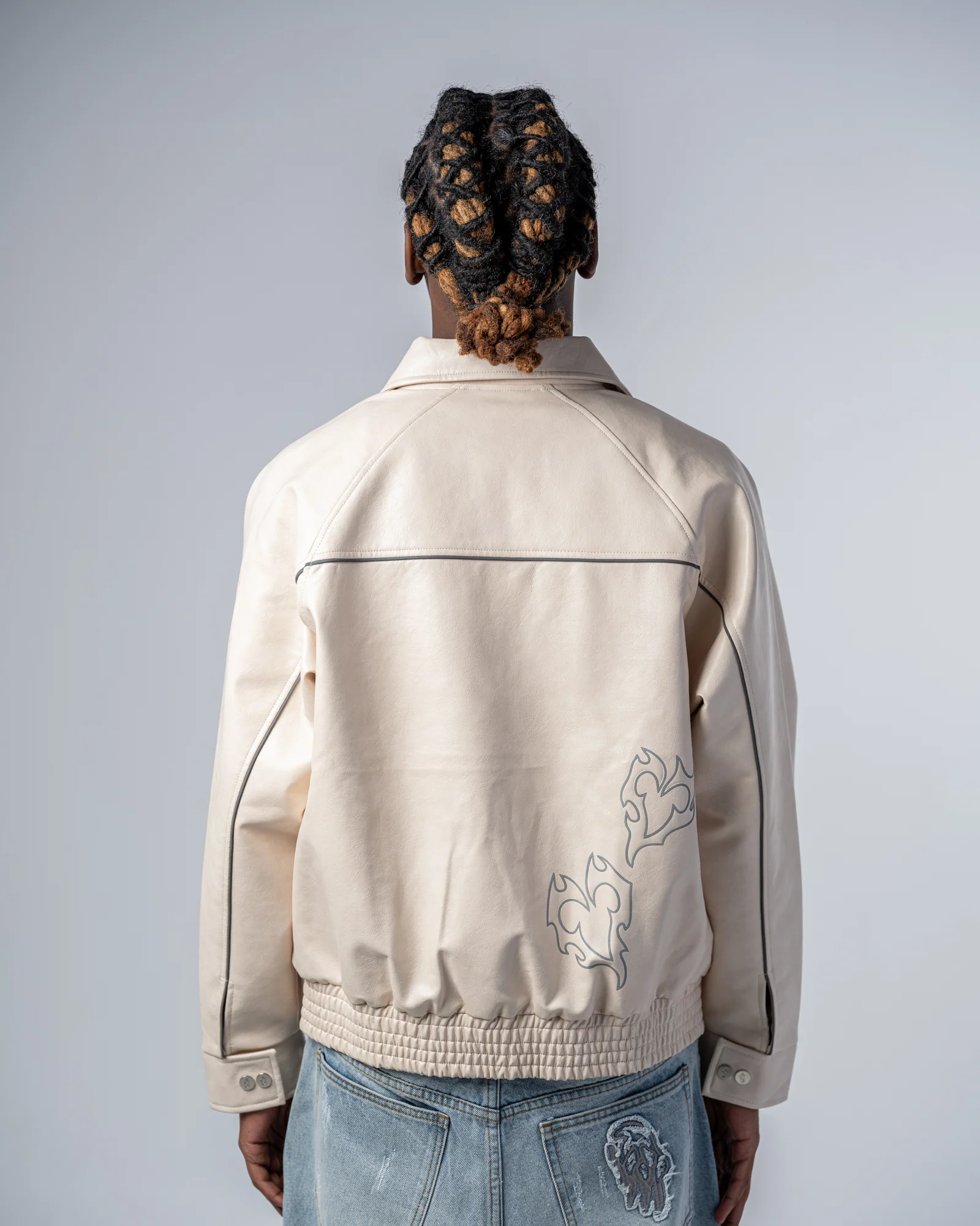 FAUX-LEATHER JACKET [BEIGE]