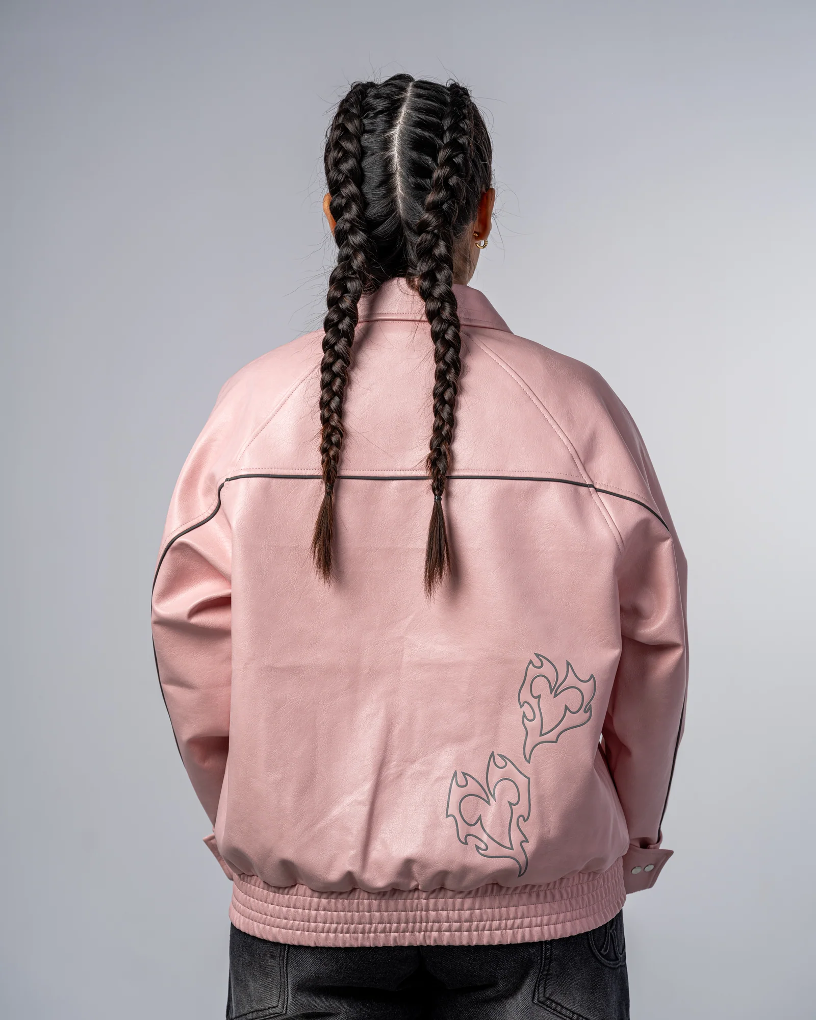 FAUX-LEATHER JACKET [PINK]
