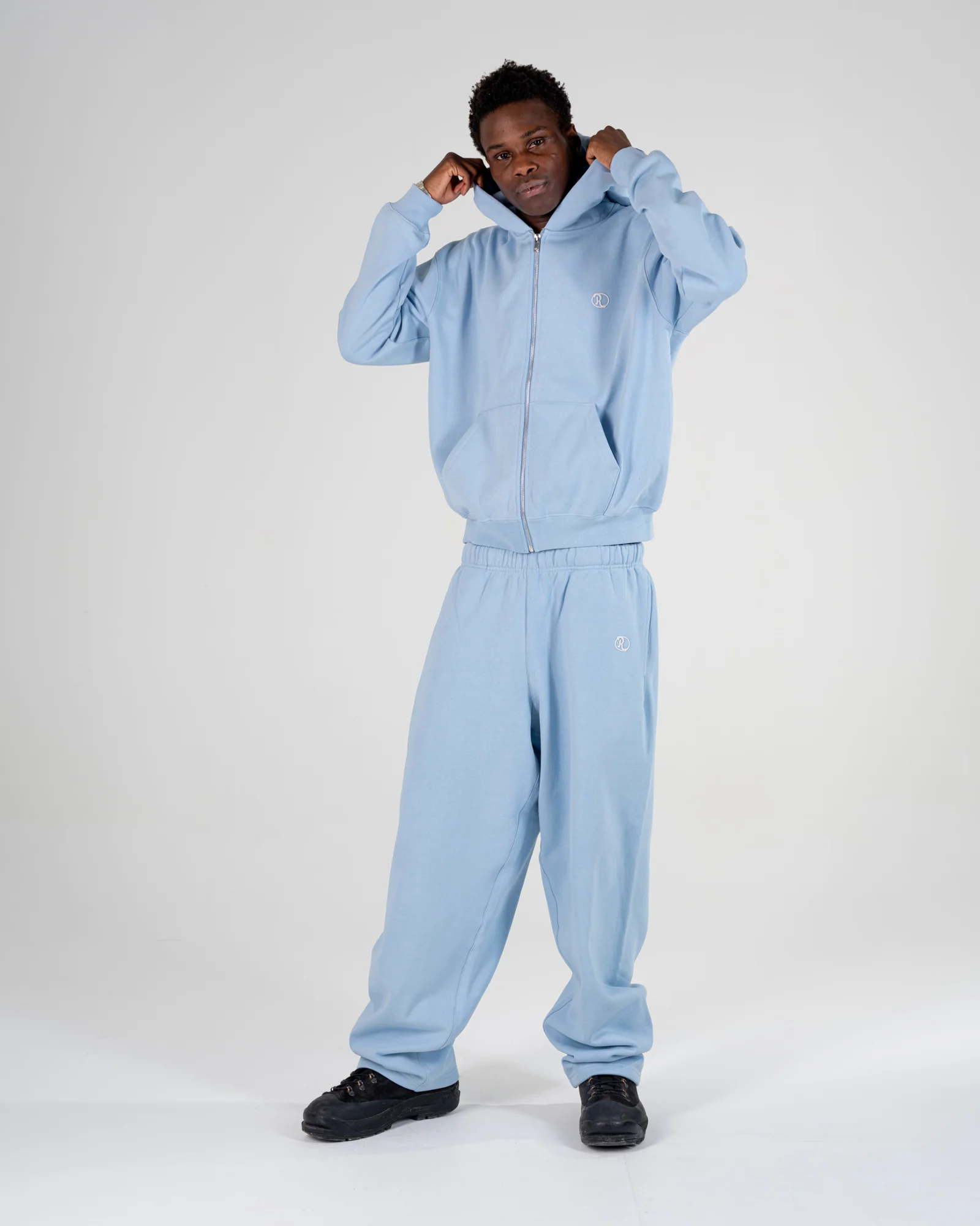 ZIP UP HOODIE [BABY BLUE]
