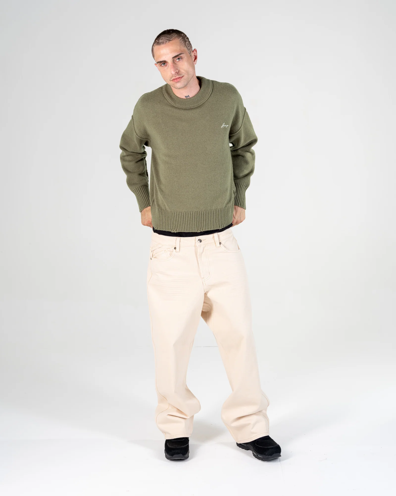 KNIT SWEATER [OLIVE]