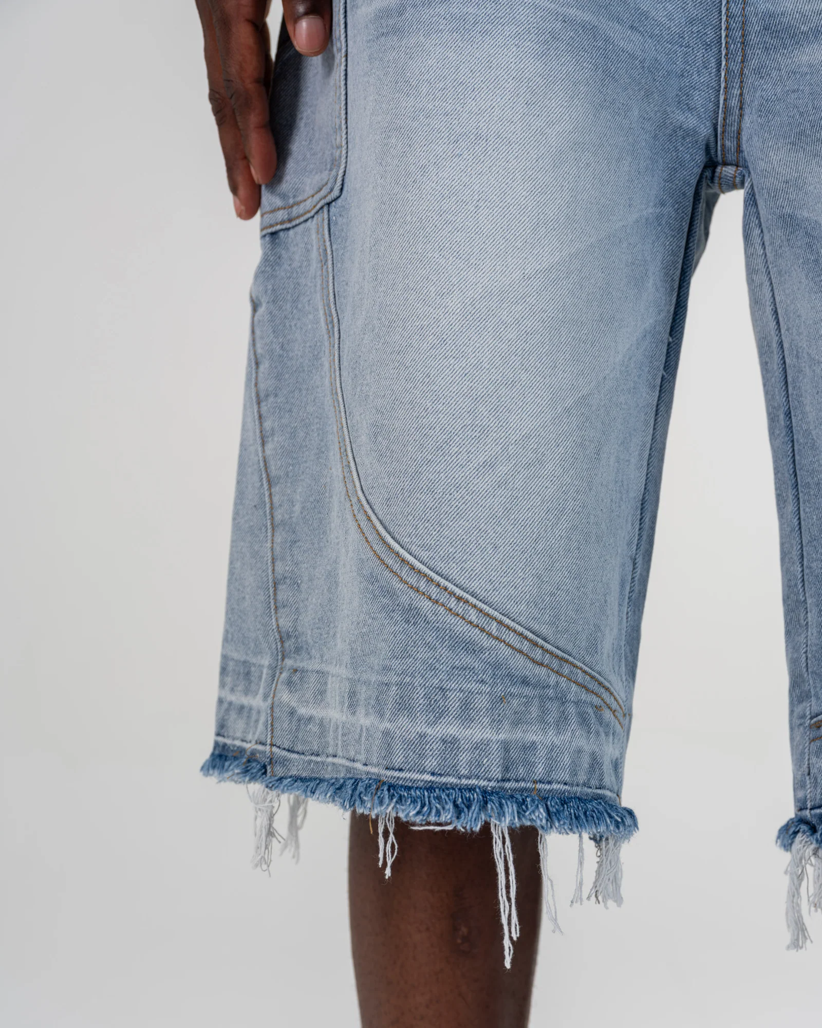 RIPPED BAGGY JORTS [BLUE]
