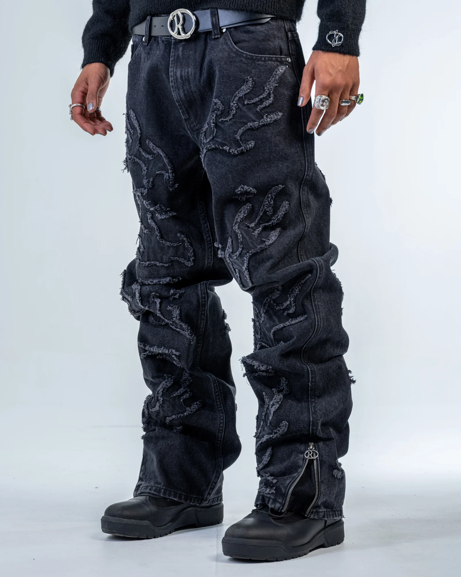 FLARE FIT ZIPPED JEAN FLAMES