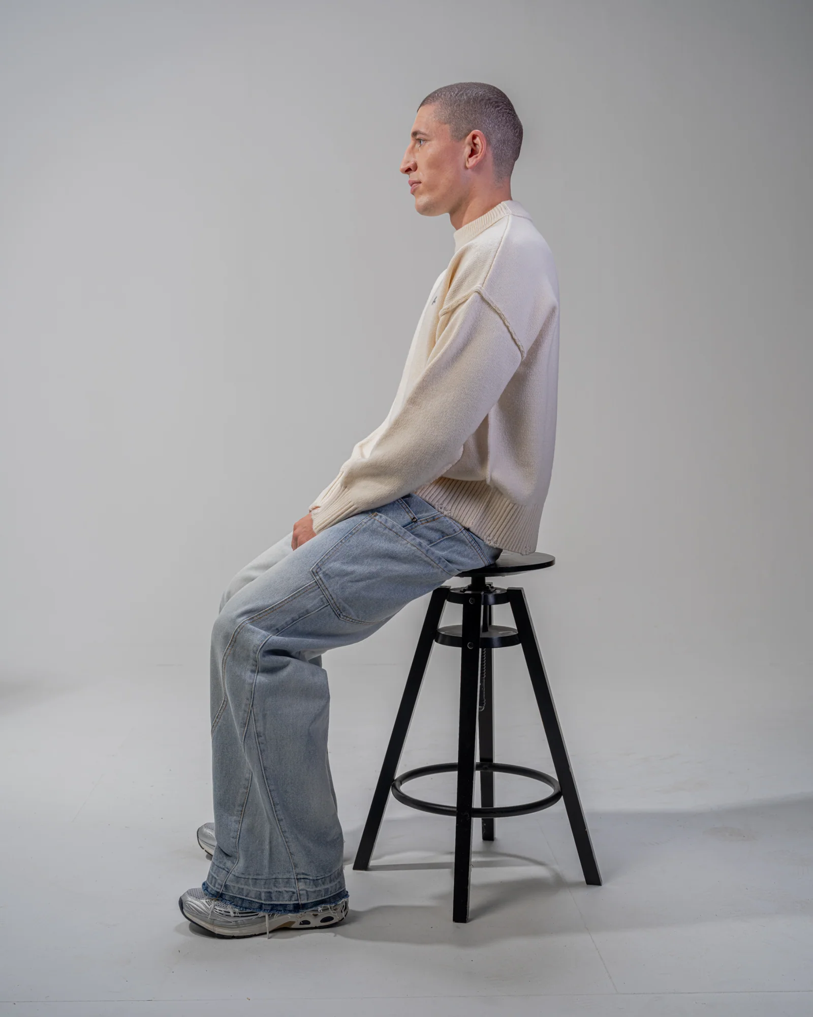 BAGGY FLARE JEANS [BLUE]