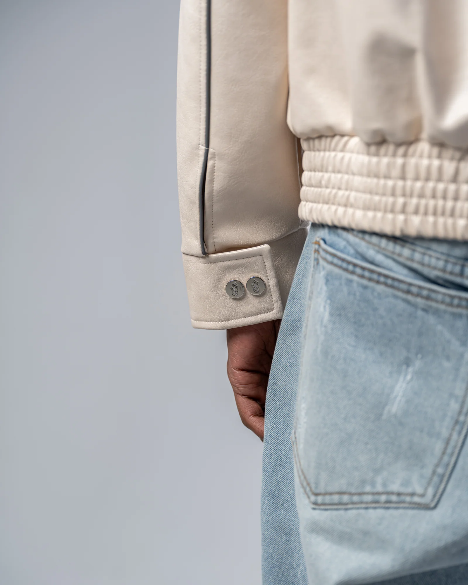 FAUX-LEATHER JACKET [BEIGE]
