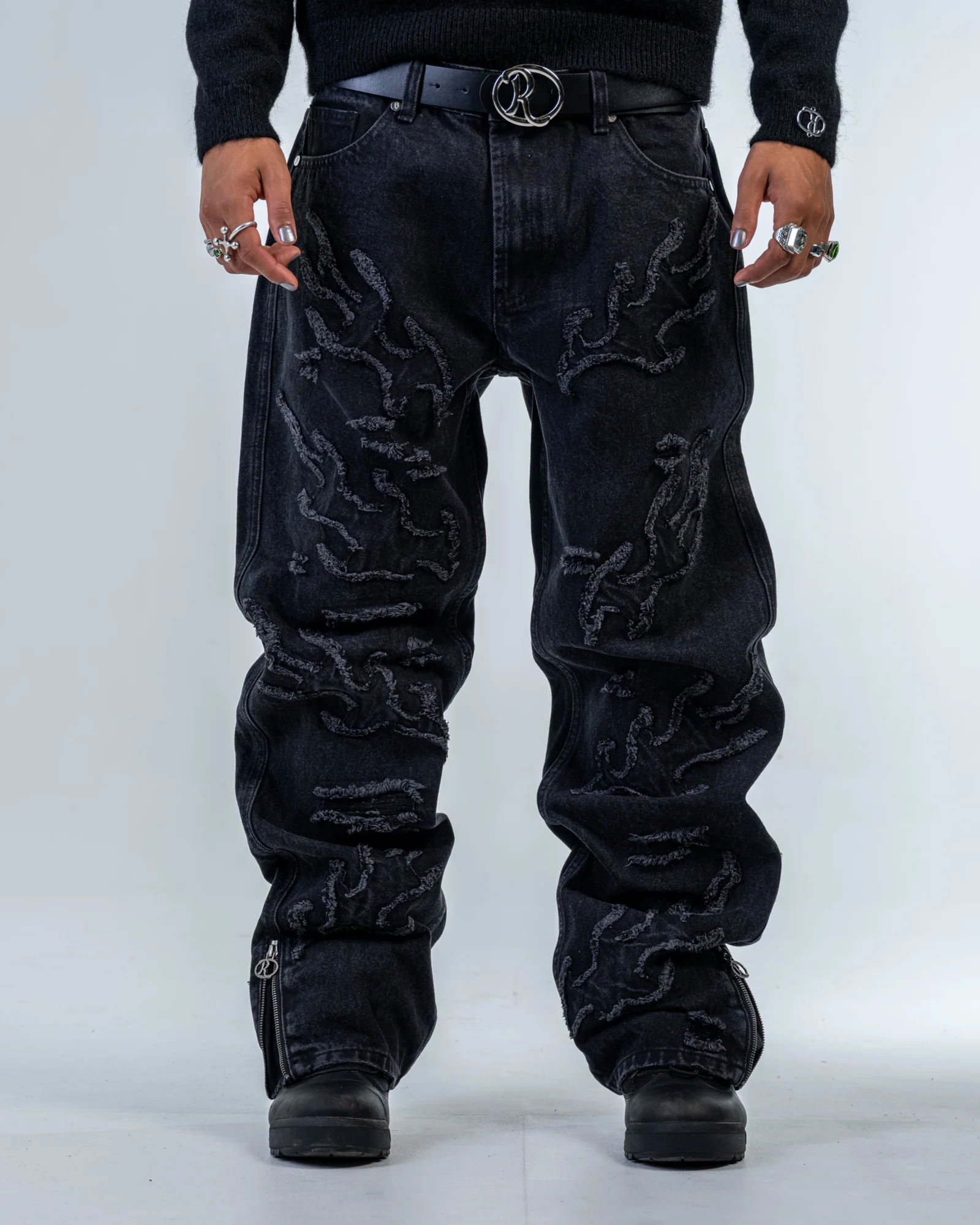 FLARE FIT ZIPPED JEAN FLAMES