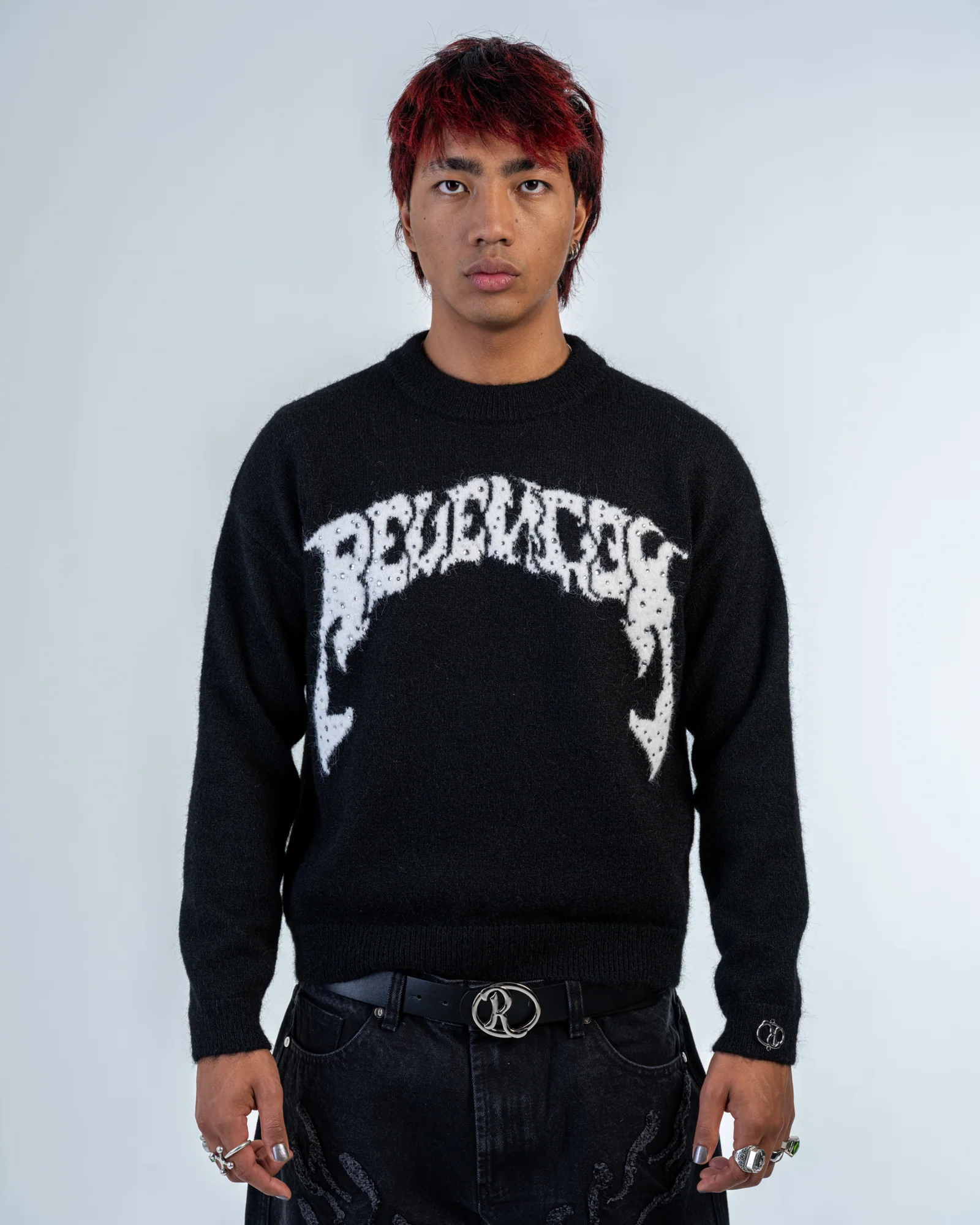 MOHAIR RHINESTONE LOGO [BLACK]