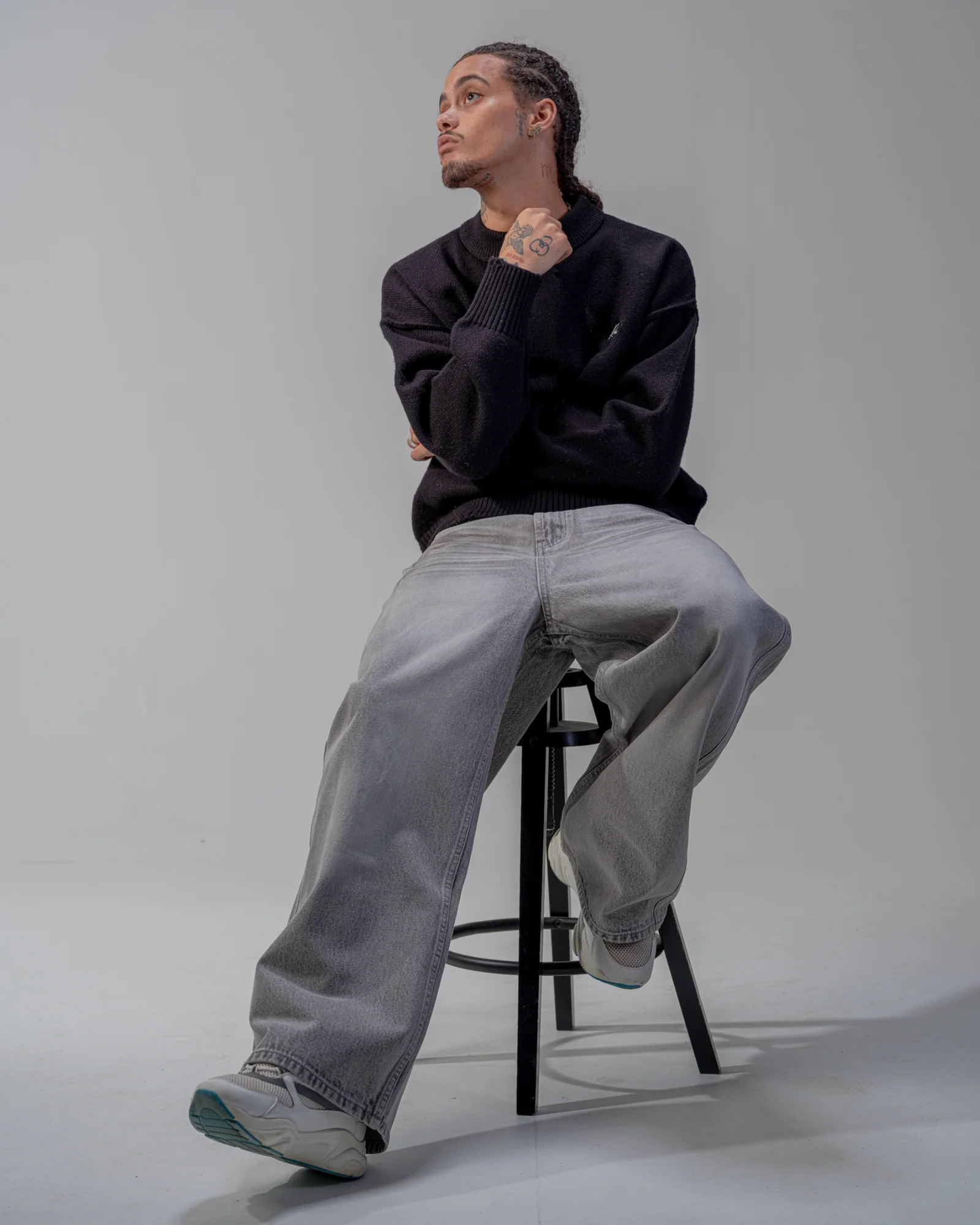 BAGGY FIT JEANS [GREY]