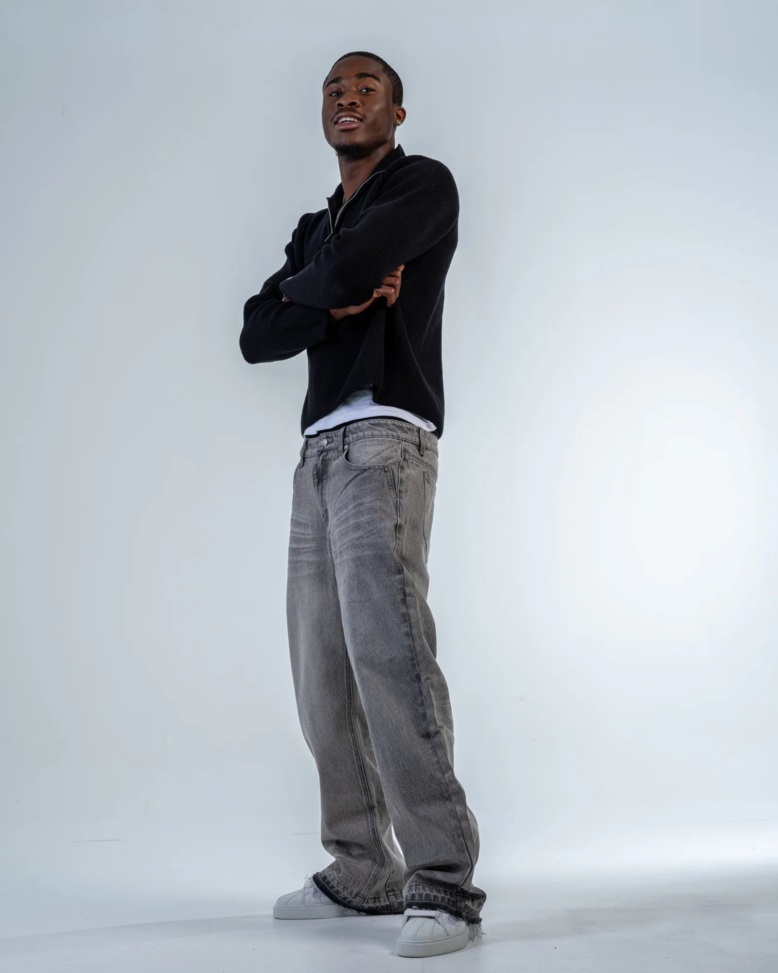 FLARE FIT JEANS [GRAY]