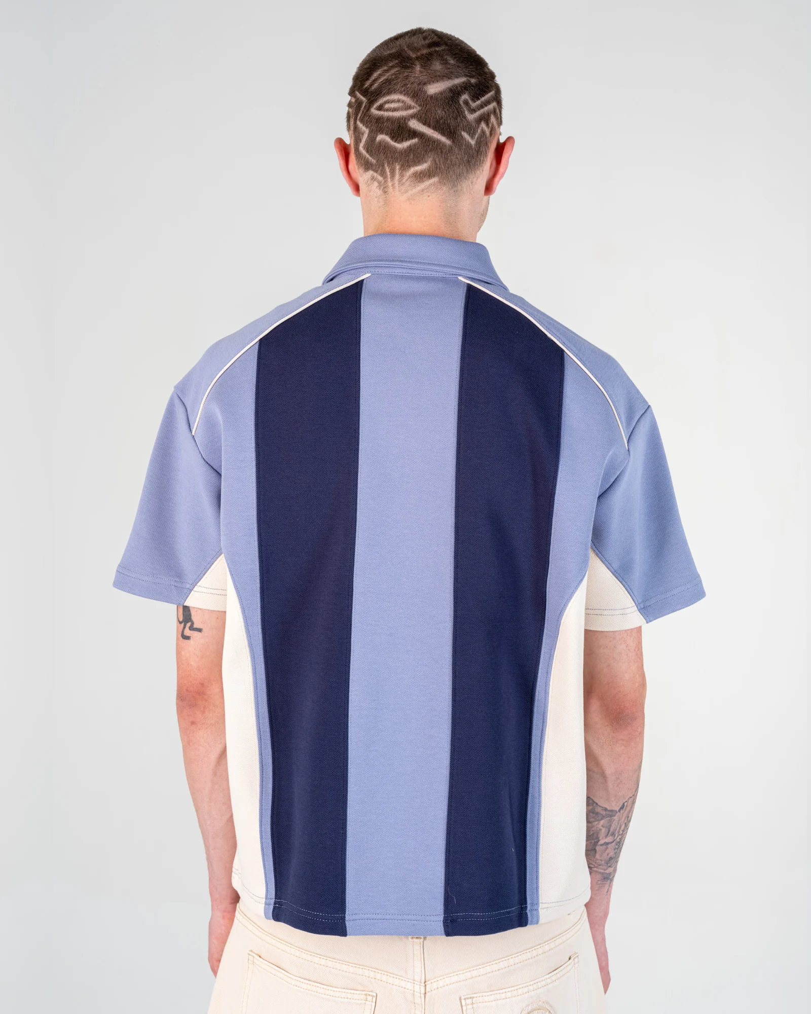 PATCHWORK POLO SHIRT [BLUE]