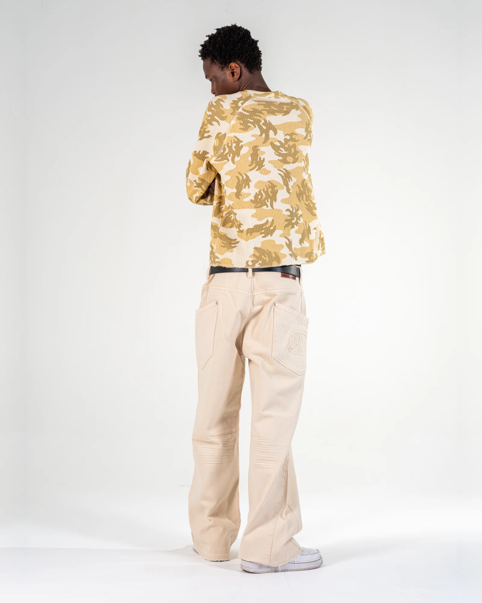 BAGGY FLARE JEANS [BEIGE]
