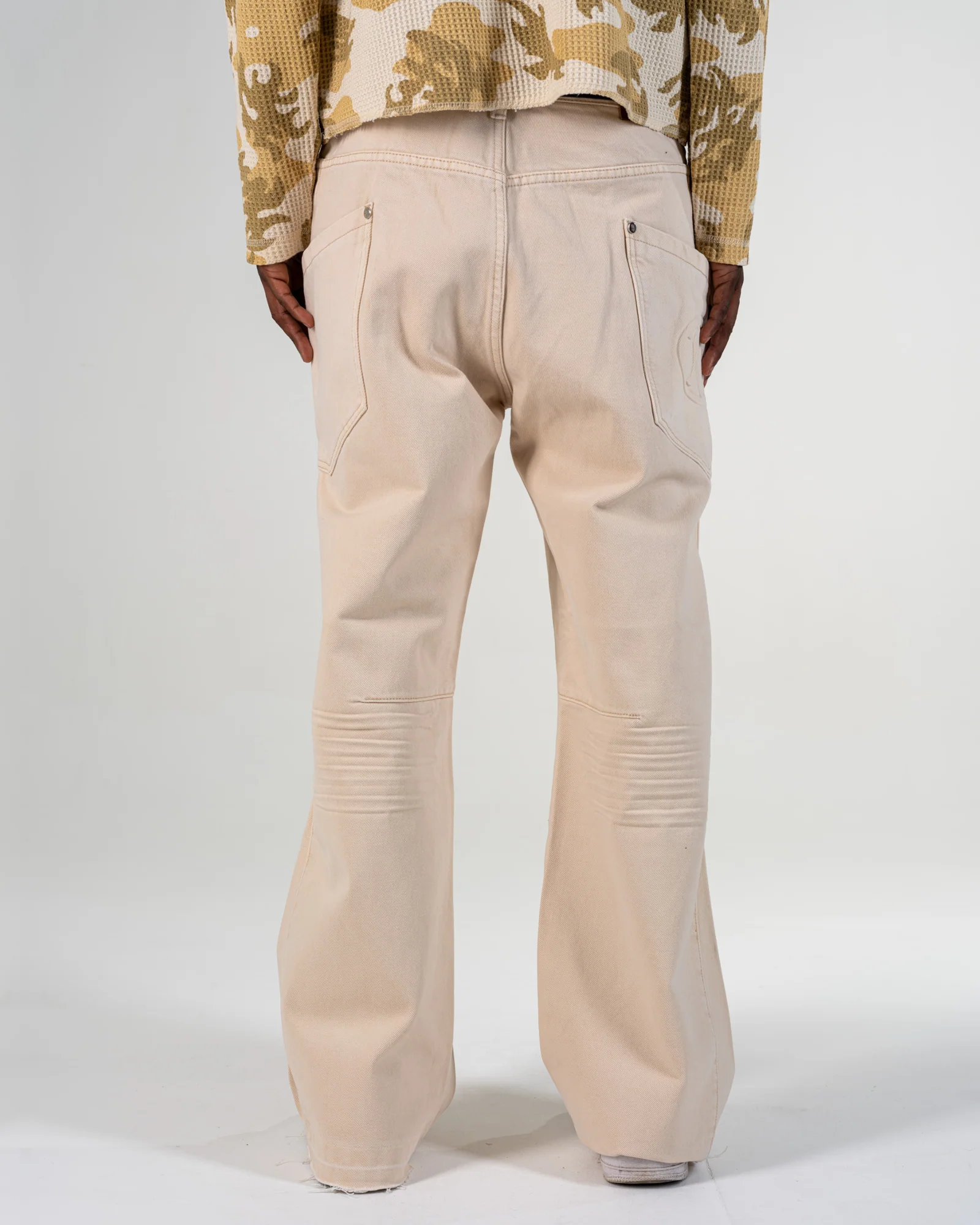 BAGGY FLARE JEANS [BEIGE]