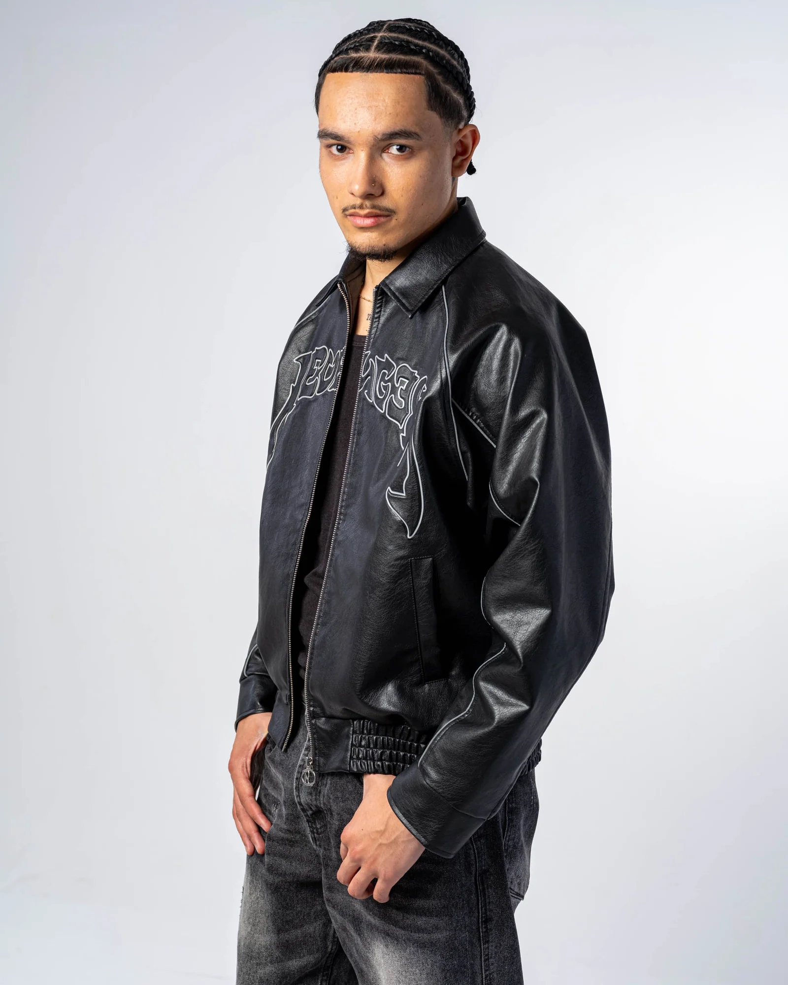 FAUX-LEATHER JACKET [REFLECTIVE]