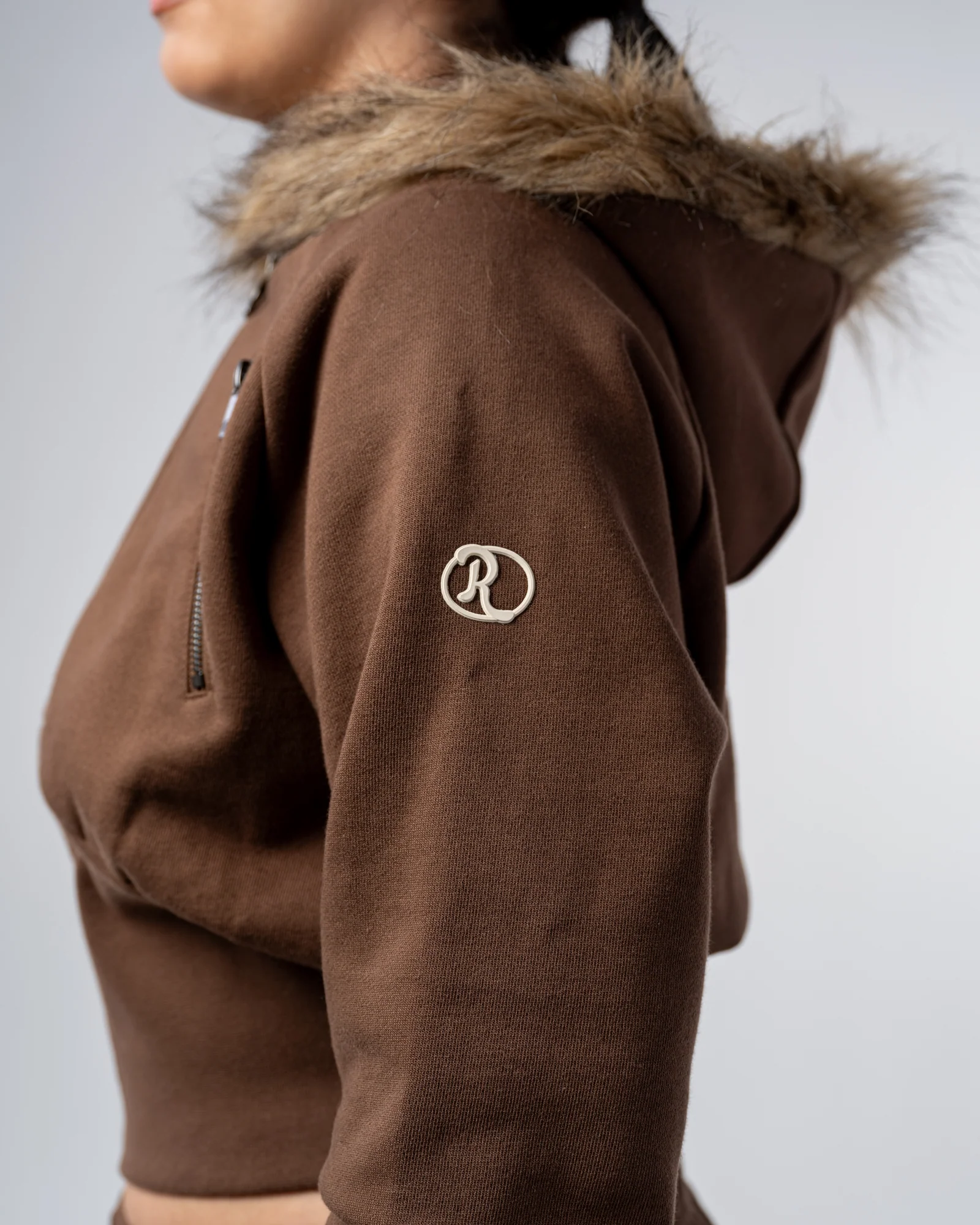 CROP FUR JACKET [MOCHA]
