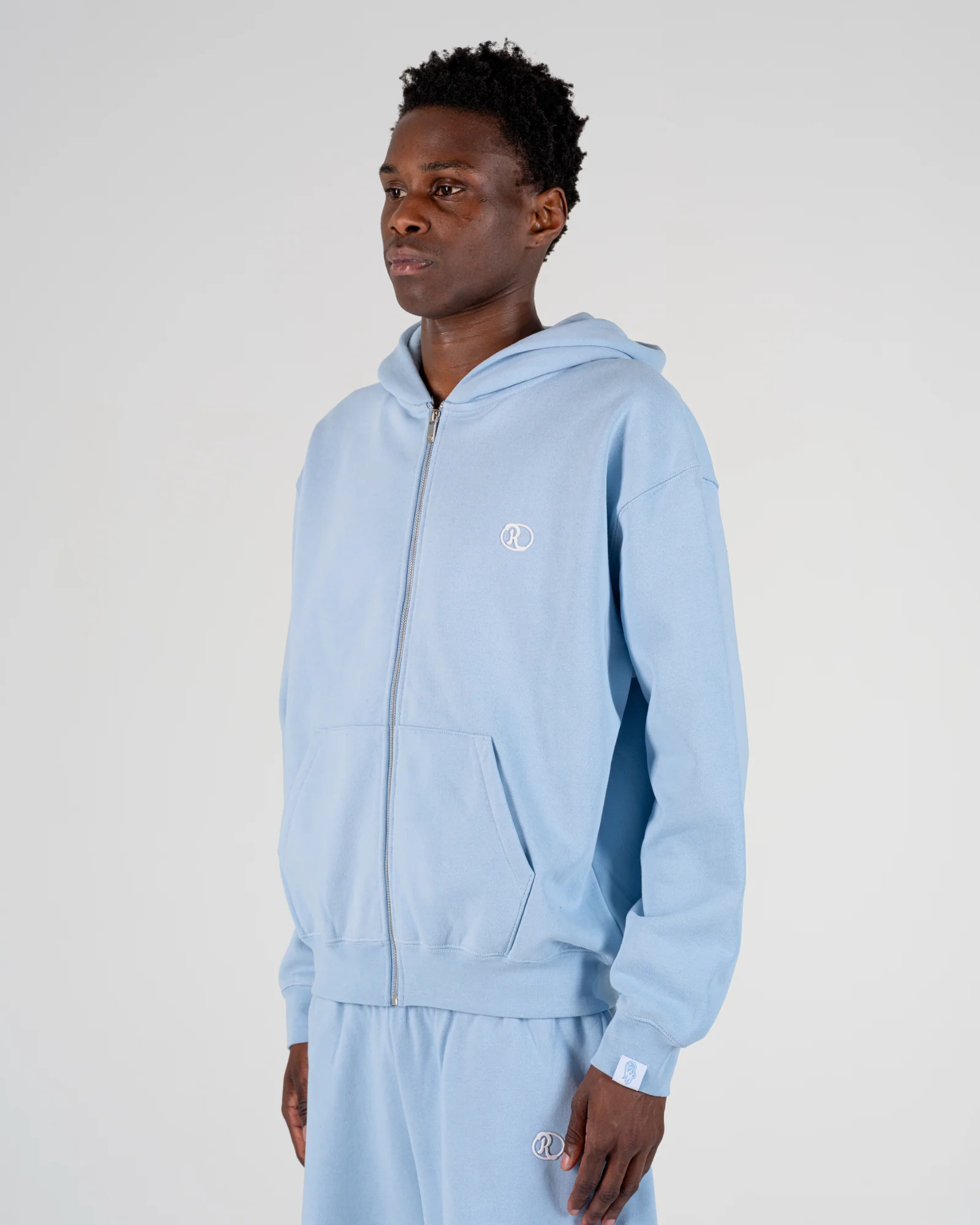 ZIP UP HOODIE [BABY BLUE]