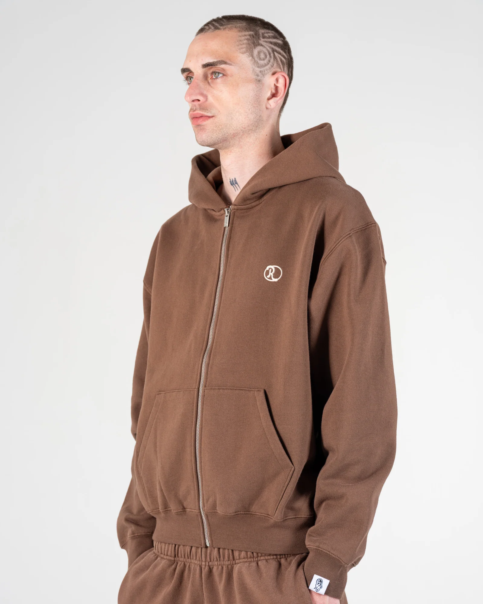 ZIP UP HOODIE [MOCHA]