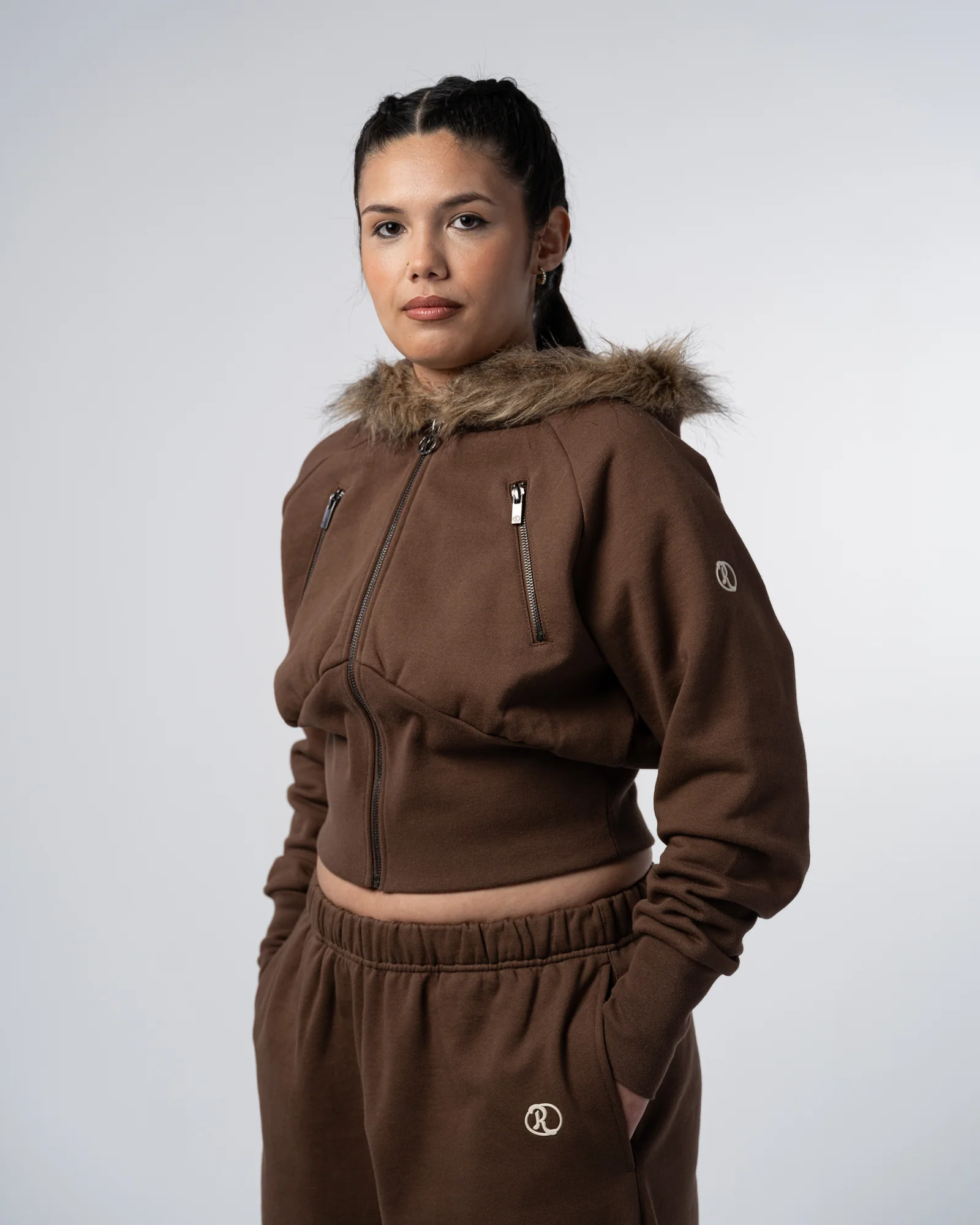 CROP FUR JACKET [MOCHA]