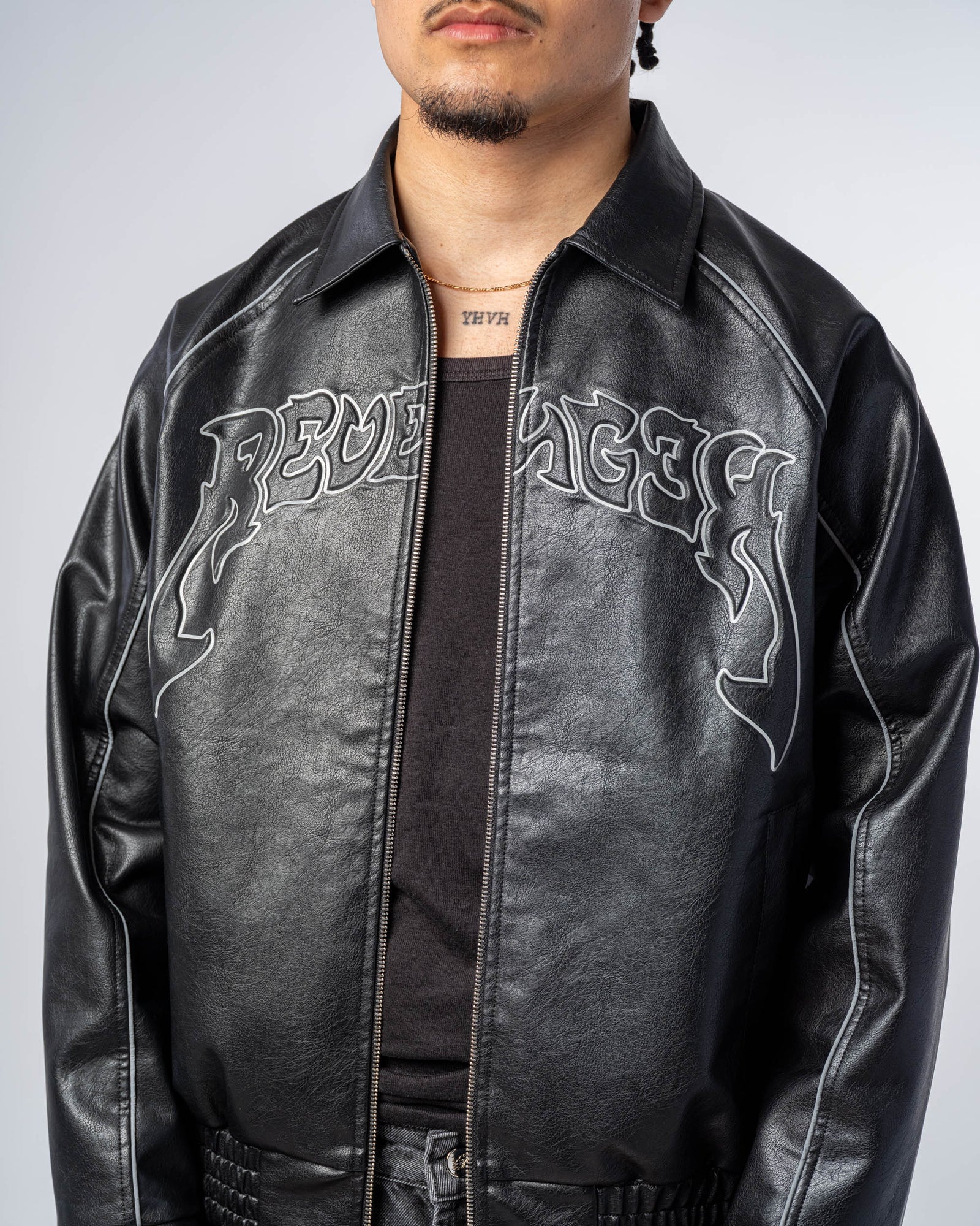 FAUX-LEATHER JACKET [REFLECTIVE]