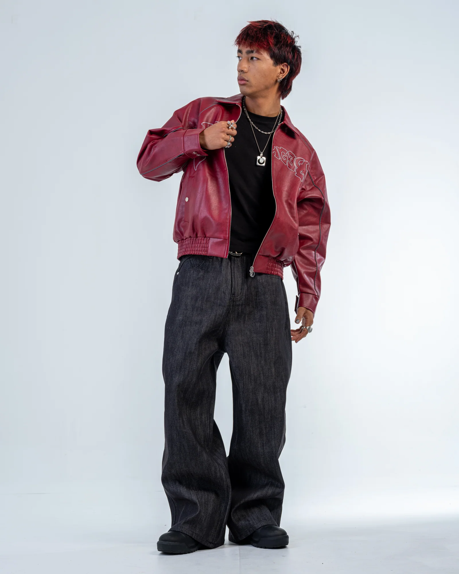 RAW DENIM JEANS [BLACK]