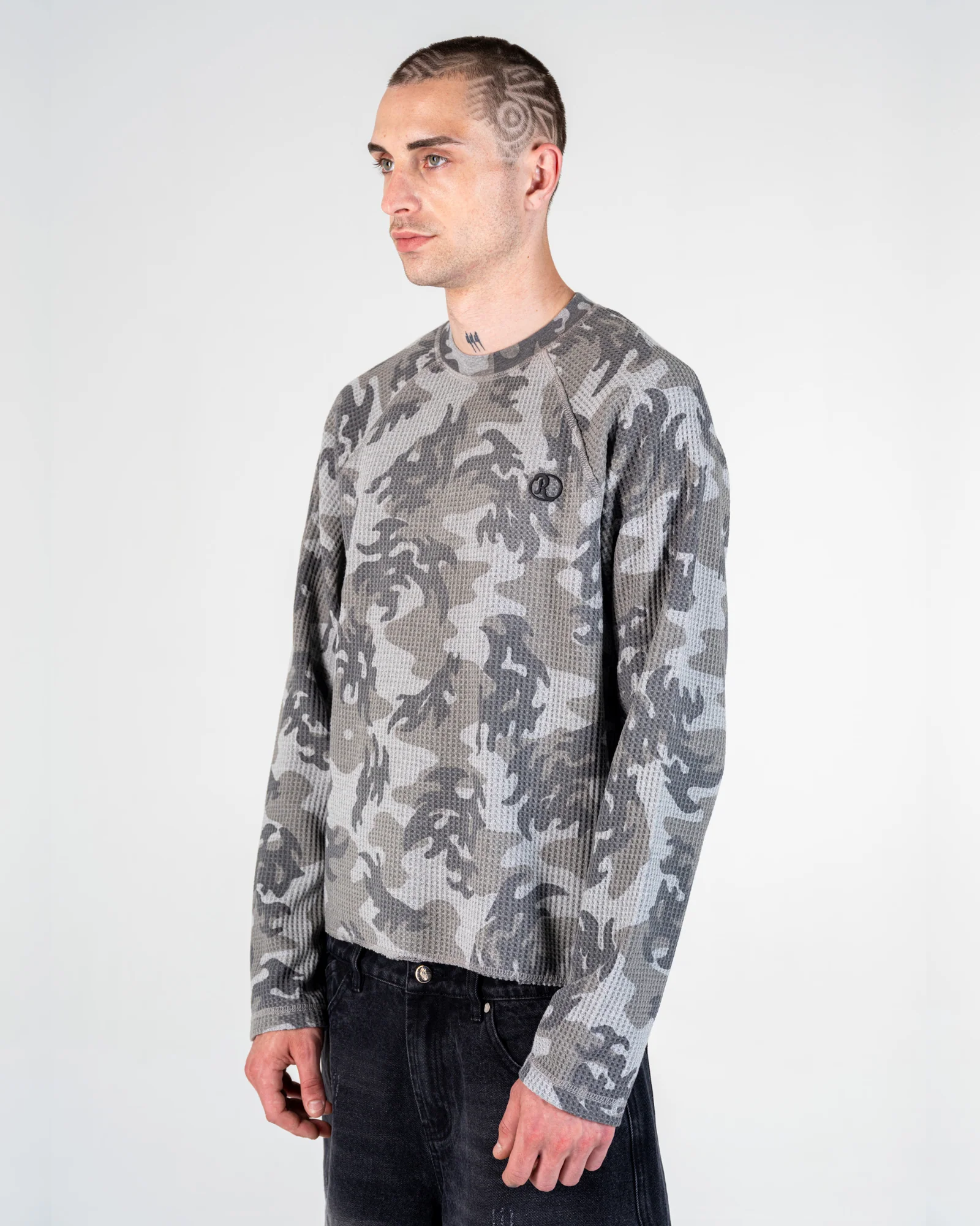 LONGSLEEVE WAFFLE CAMO [GREY]