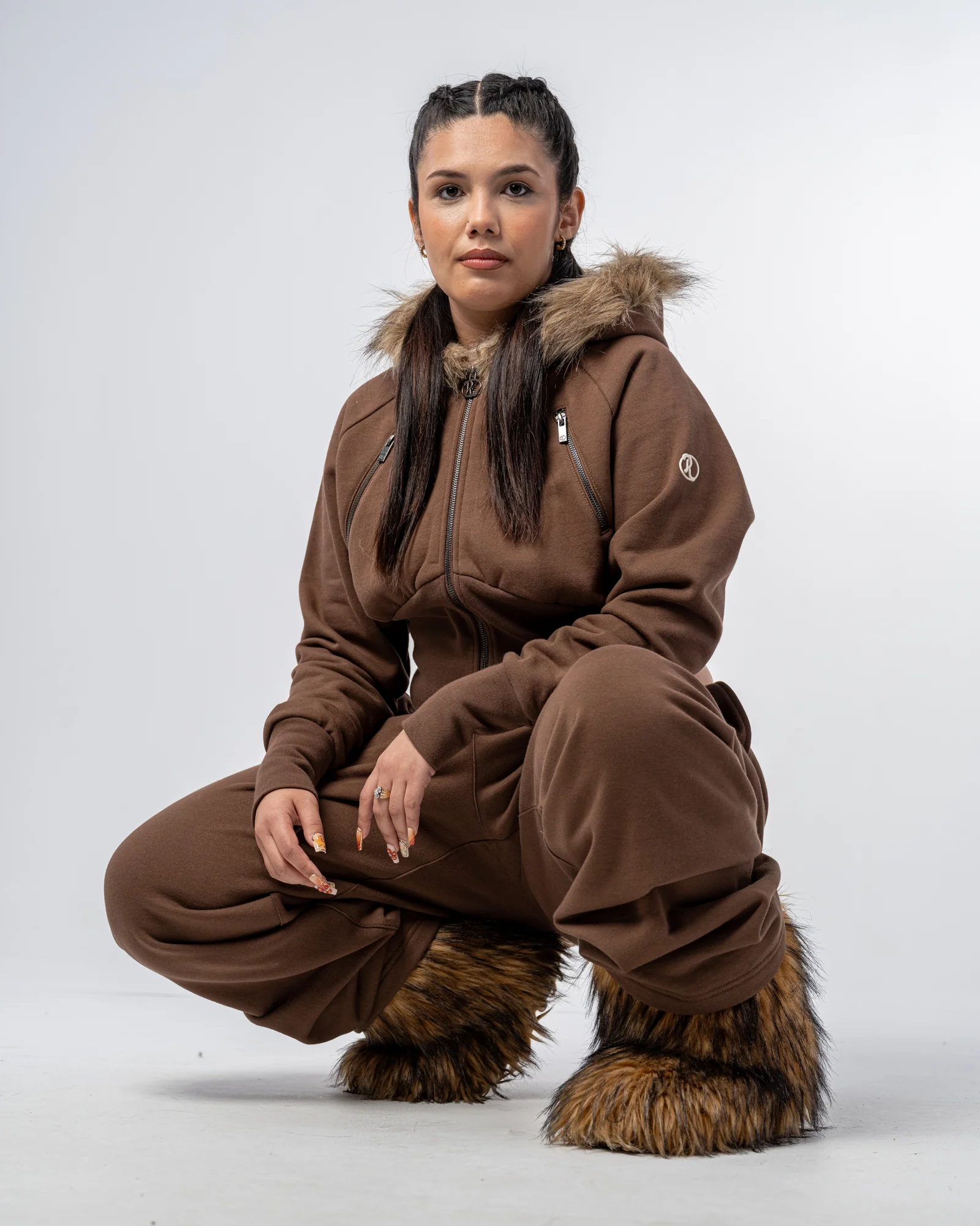 CROP FUR JACKET [MOCHA]