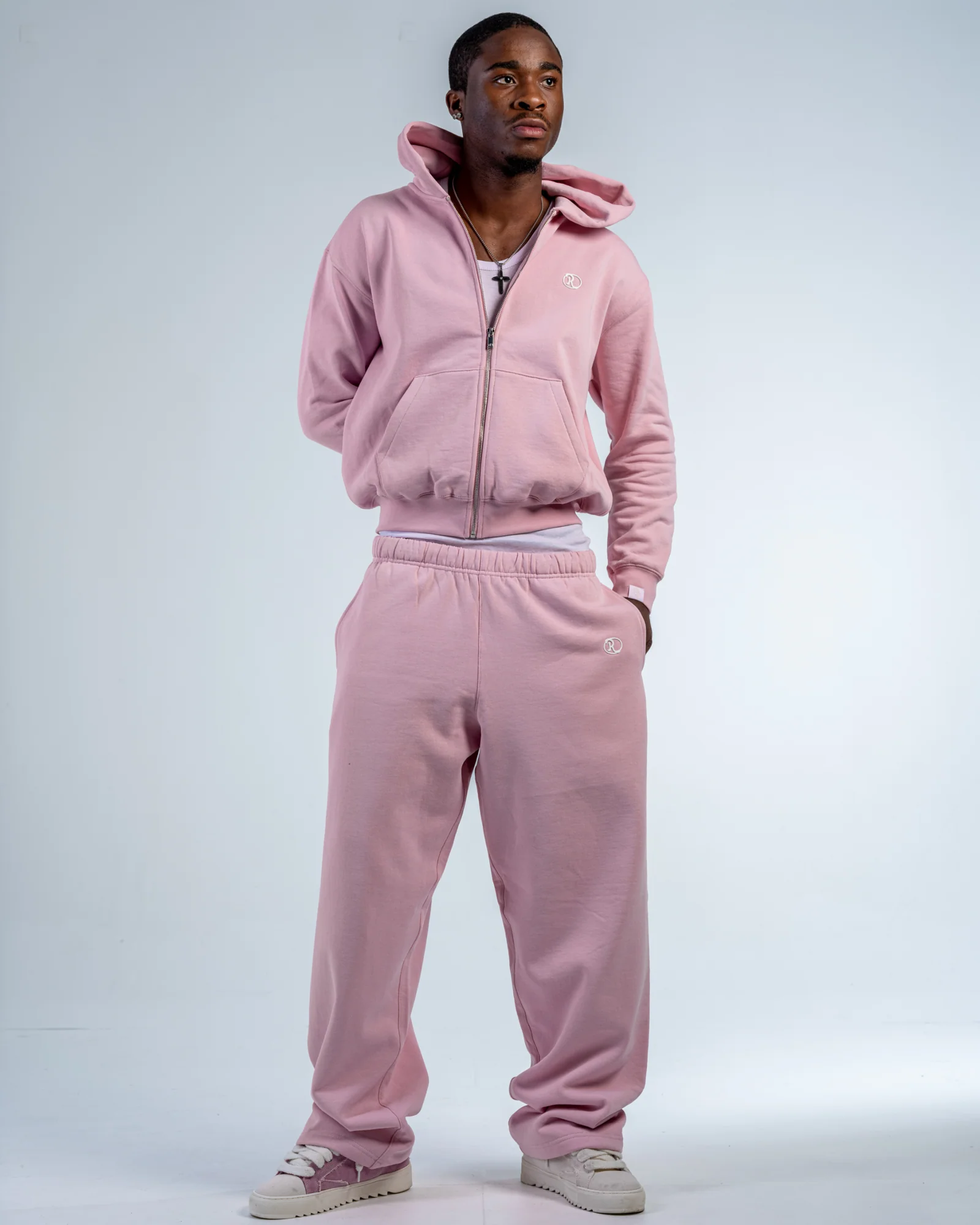 ZIP UP HOODIE [BABY PINK]