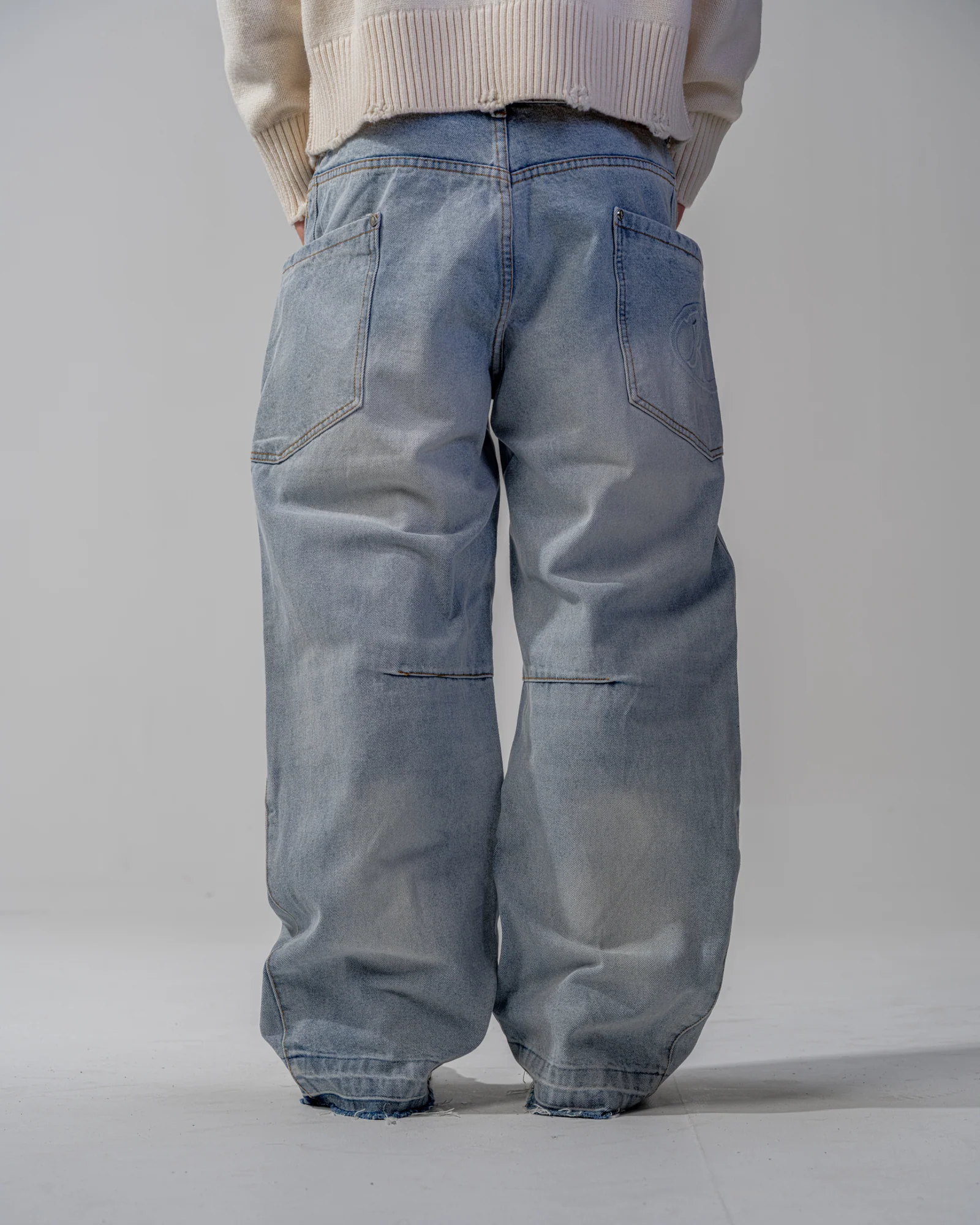 BAGGY FLARE JEANS [BLUE]