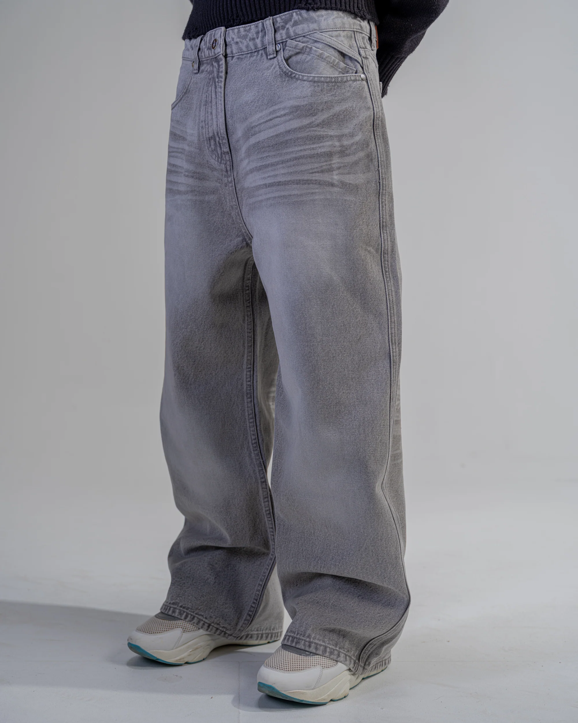 BAGGY FIT JEANS [GREY]