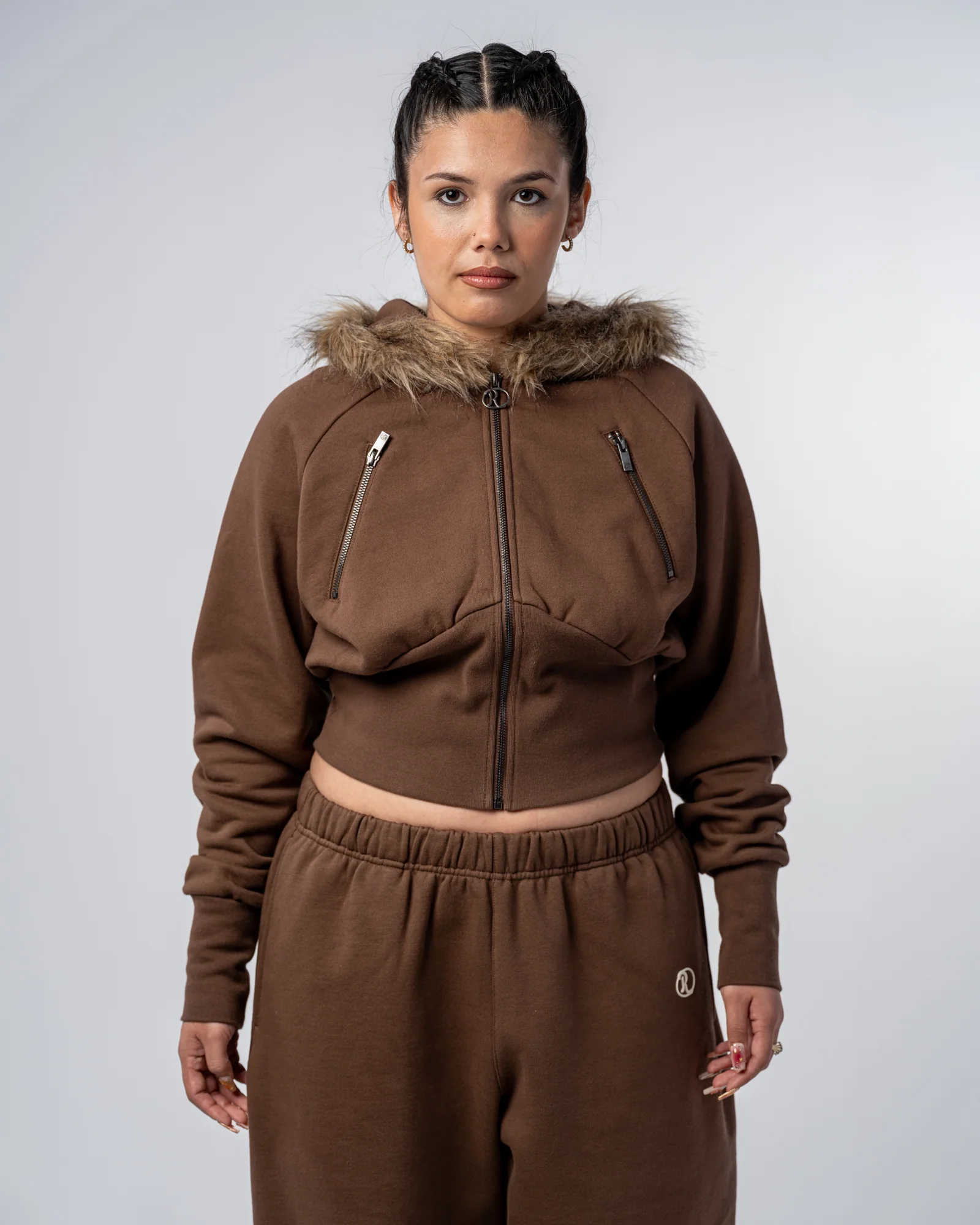 CROP FUR JACKET [MOCHA]