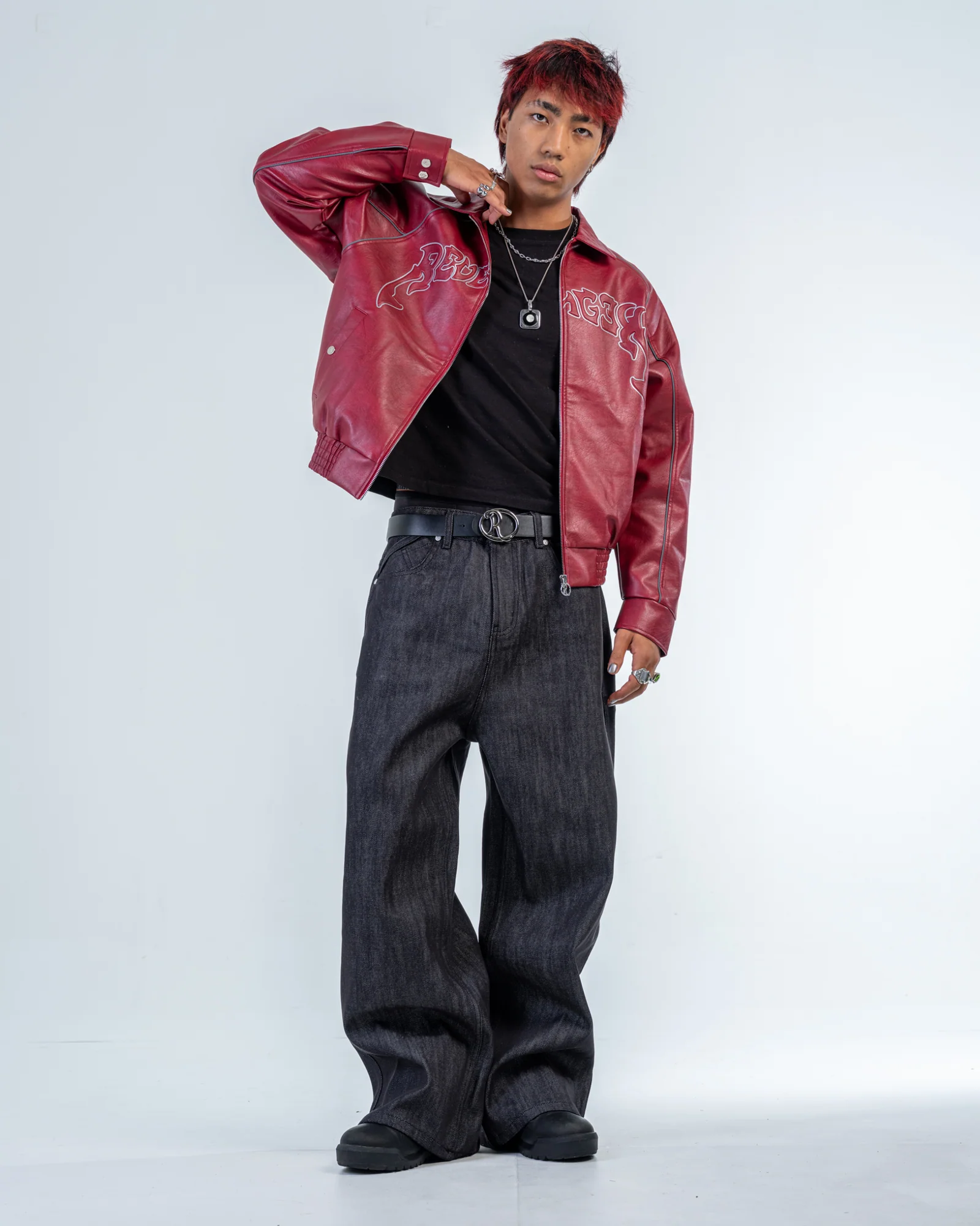 RAW DENIM JEANS [BLACK]