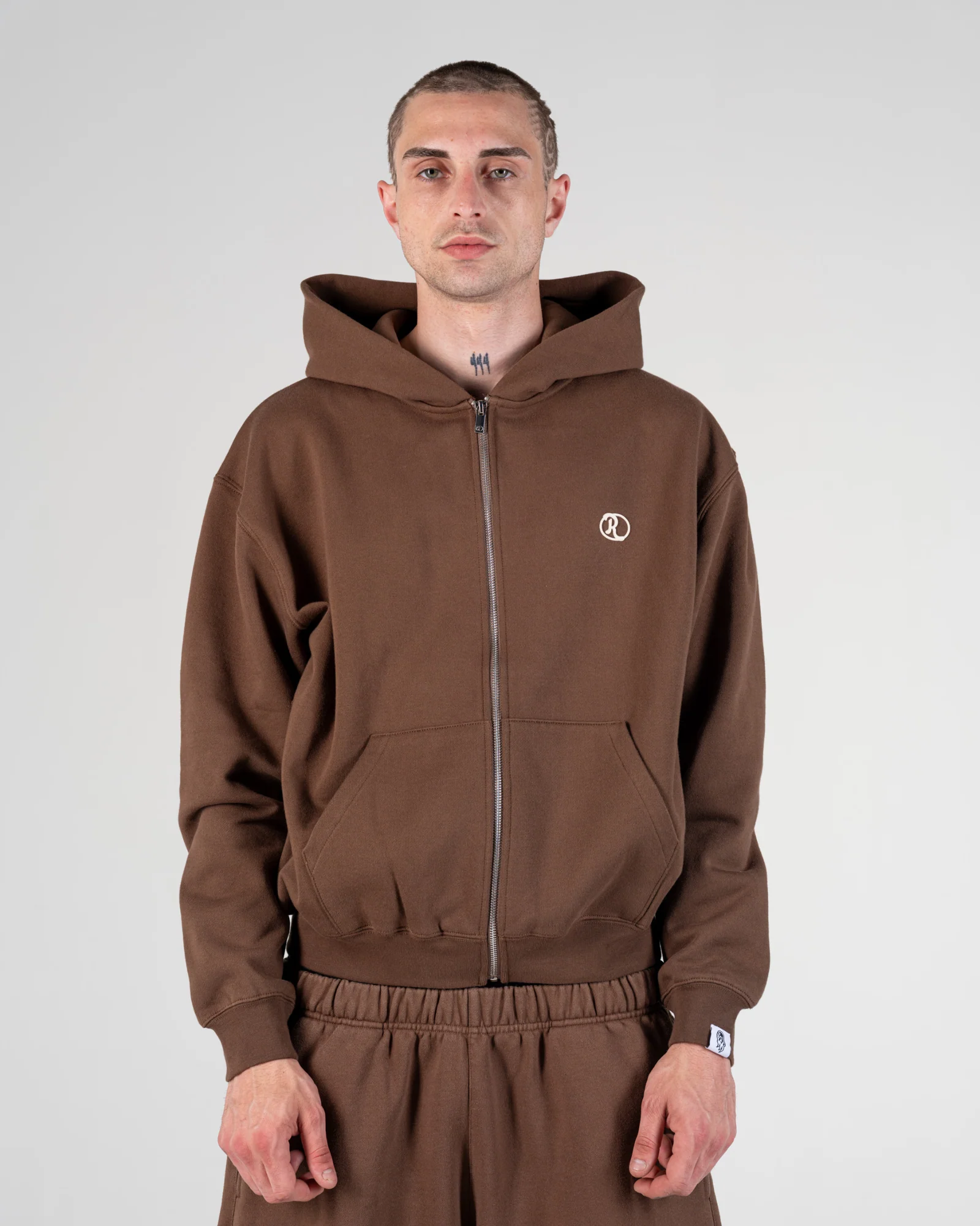 ZIP UP HOODIE [MOCHA]