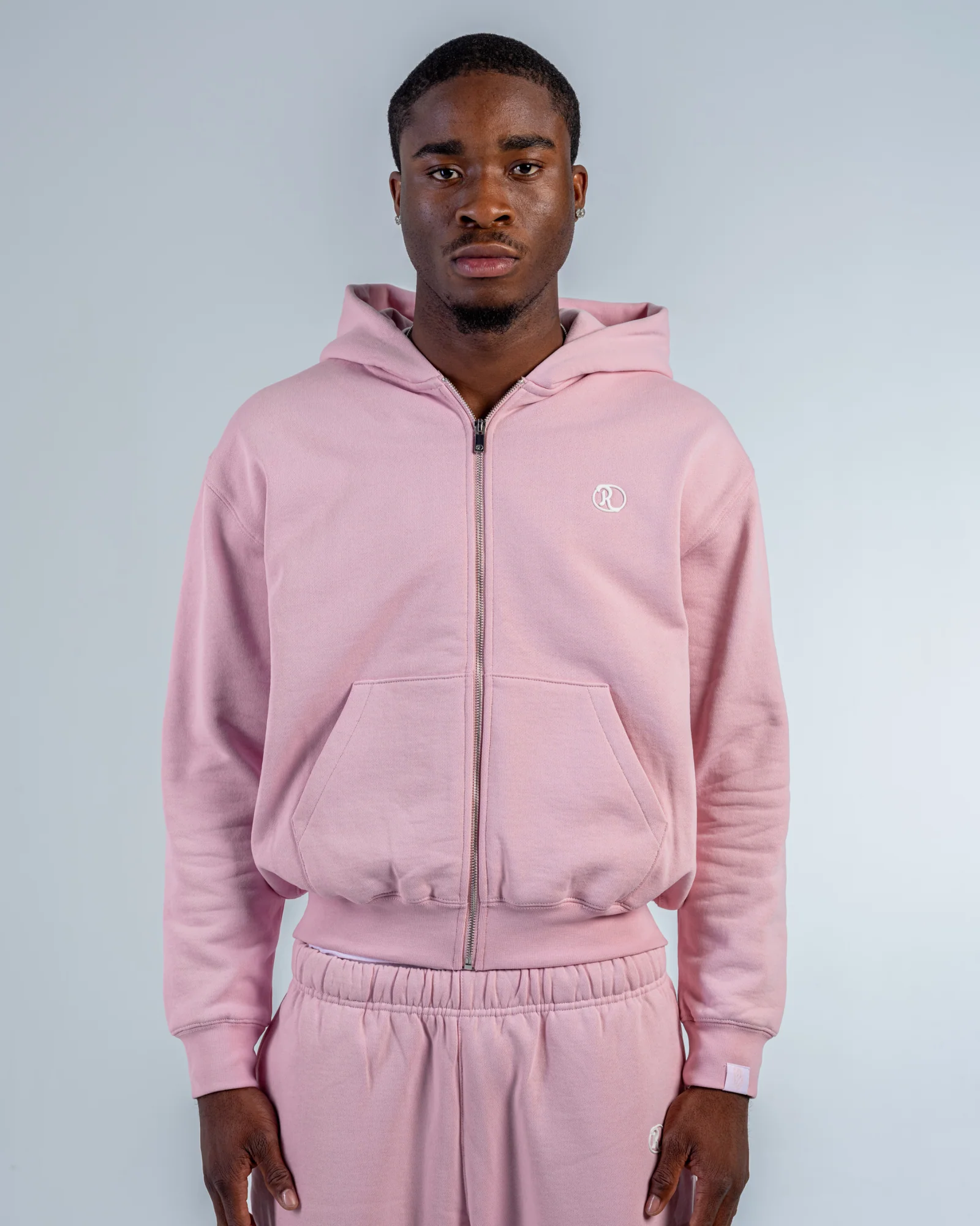 ZIP UP HOODIE [BABY PINK]